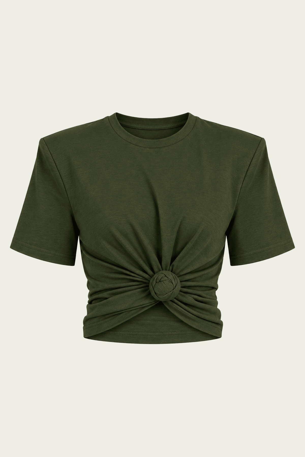 May Knot Tee in Olive - shop-olivia.com