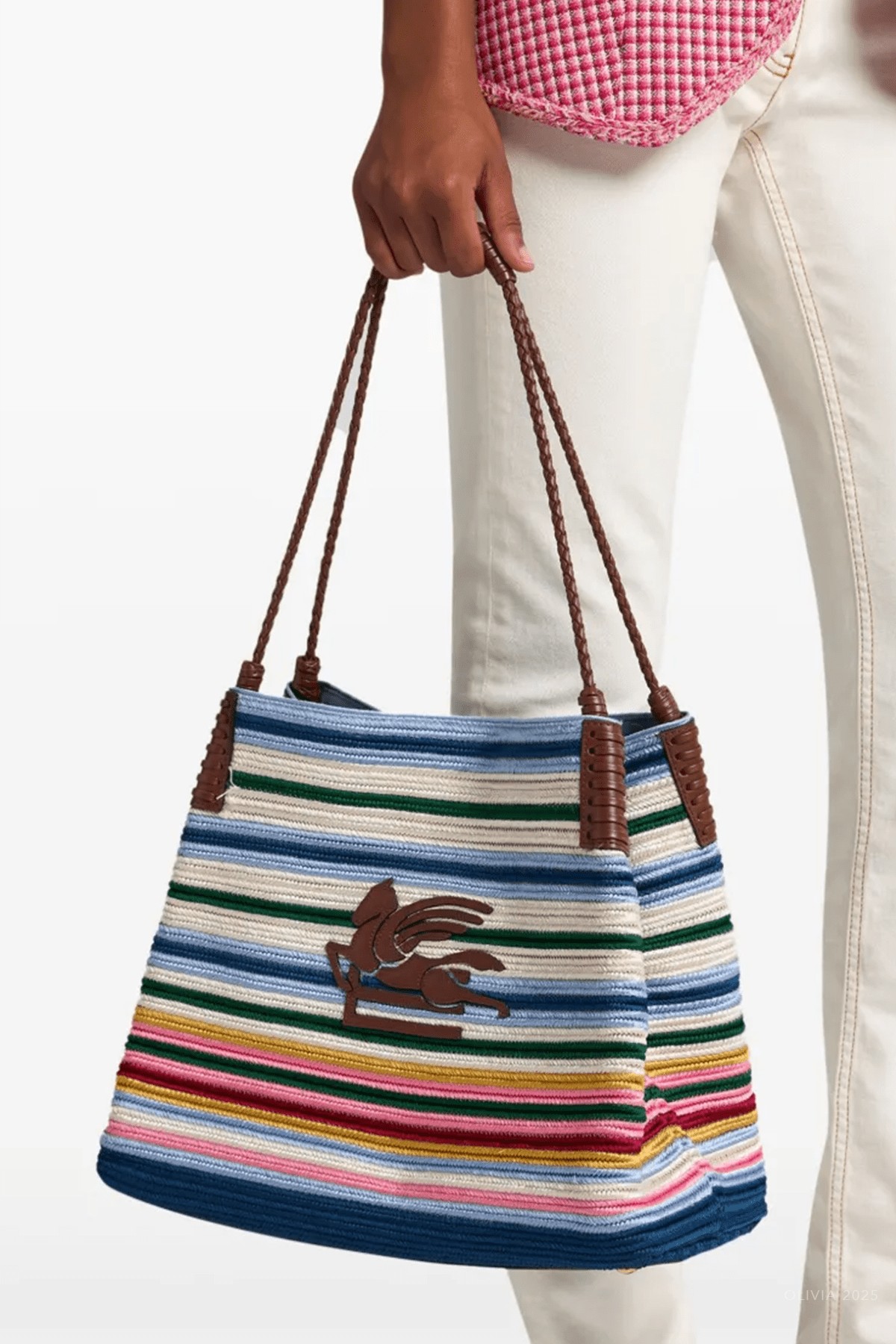 Medium Libra Fabric Tote Bag in Multicolor - shop - olivia.com