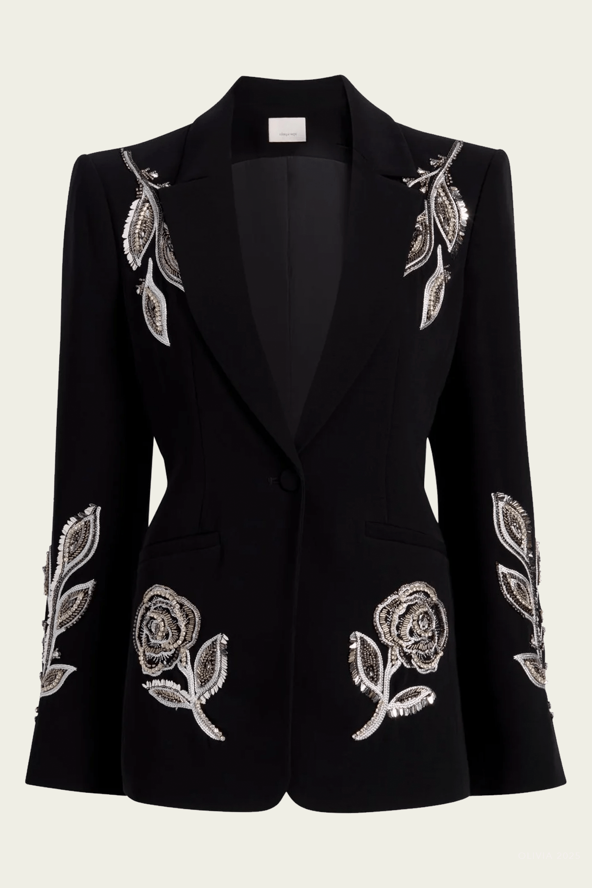 Metal Paisley Karlie Blazer in Black - shop - olivia.com