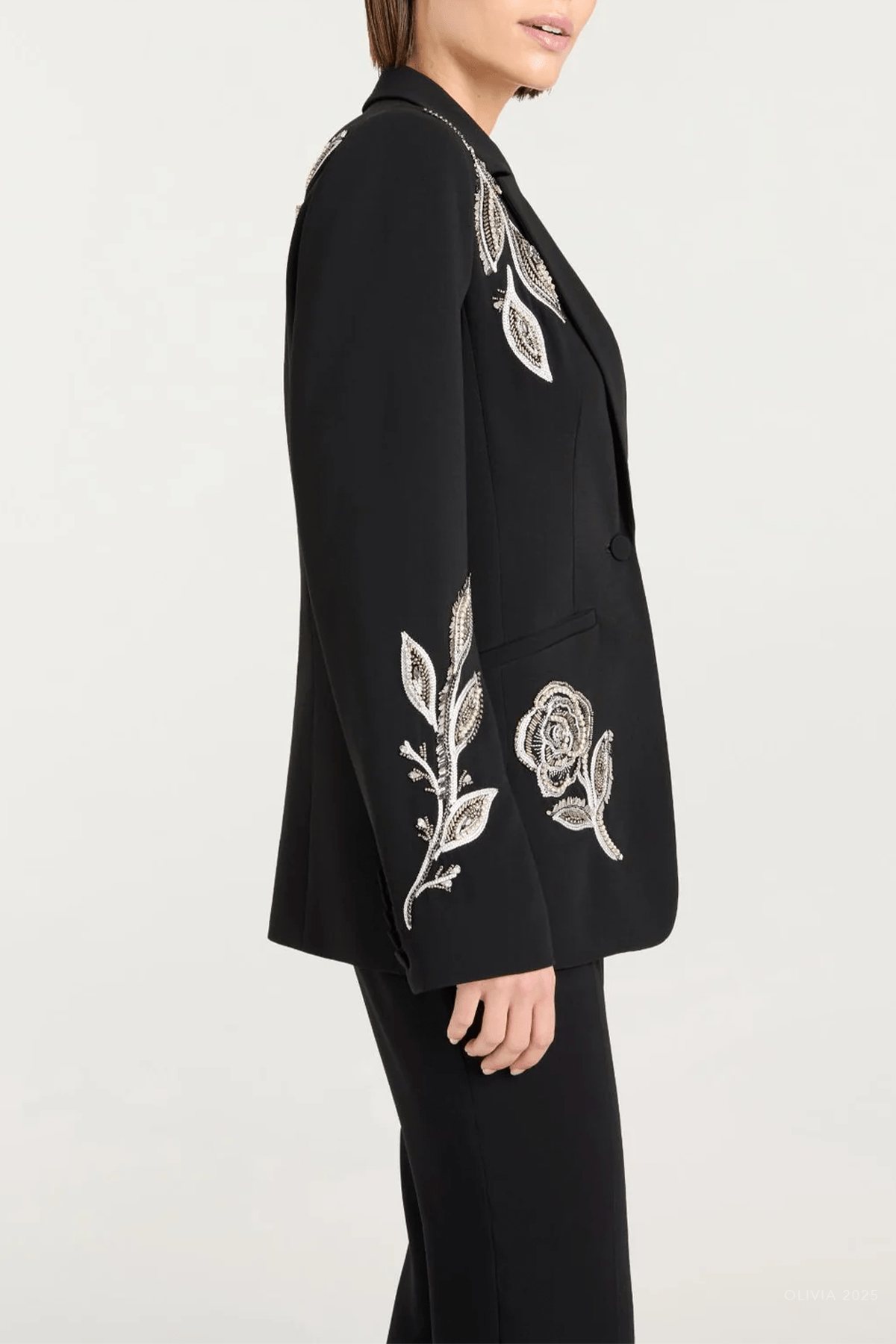 Metal Paisley Karlie Blazer in Black - shop - olivia.com