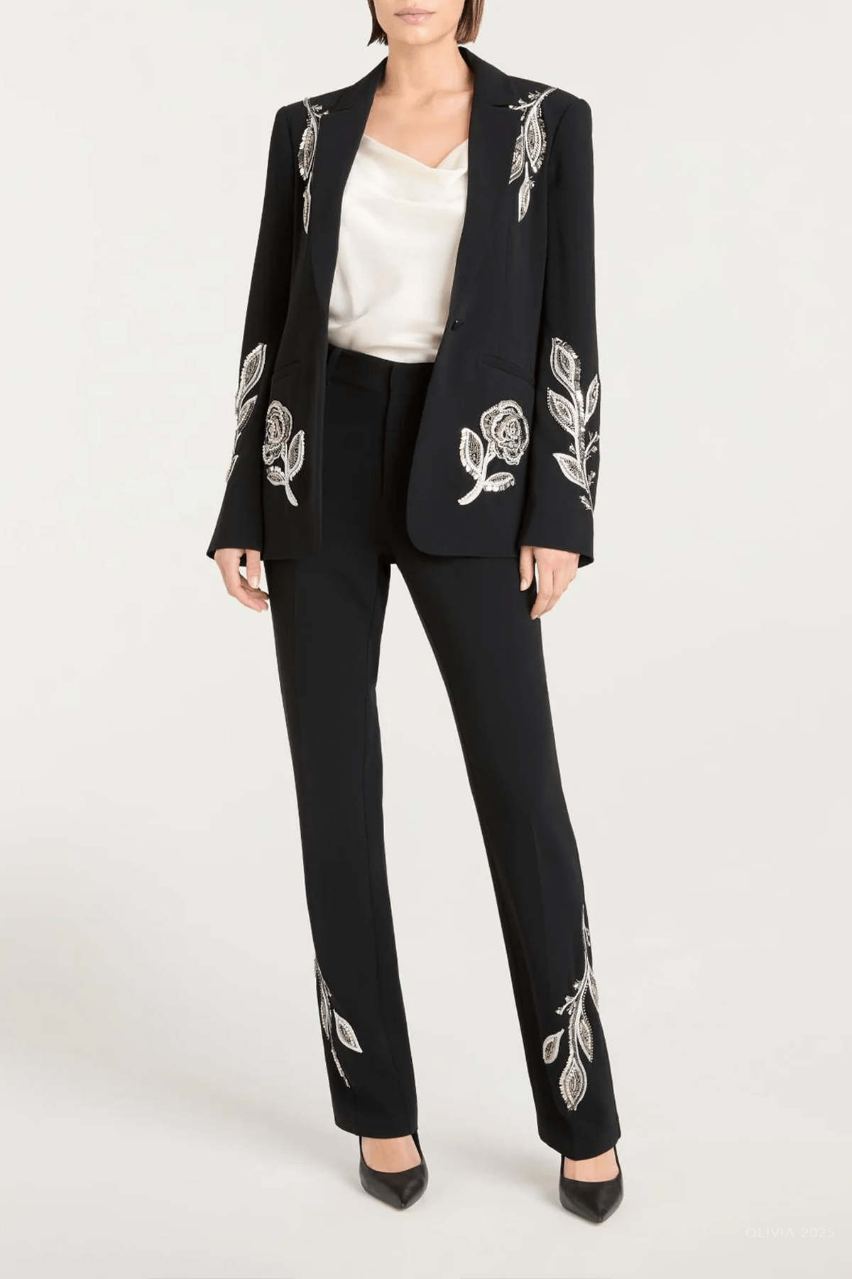 Metal Paisley Karlie Blazer in Black - shop - olivia.com