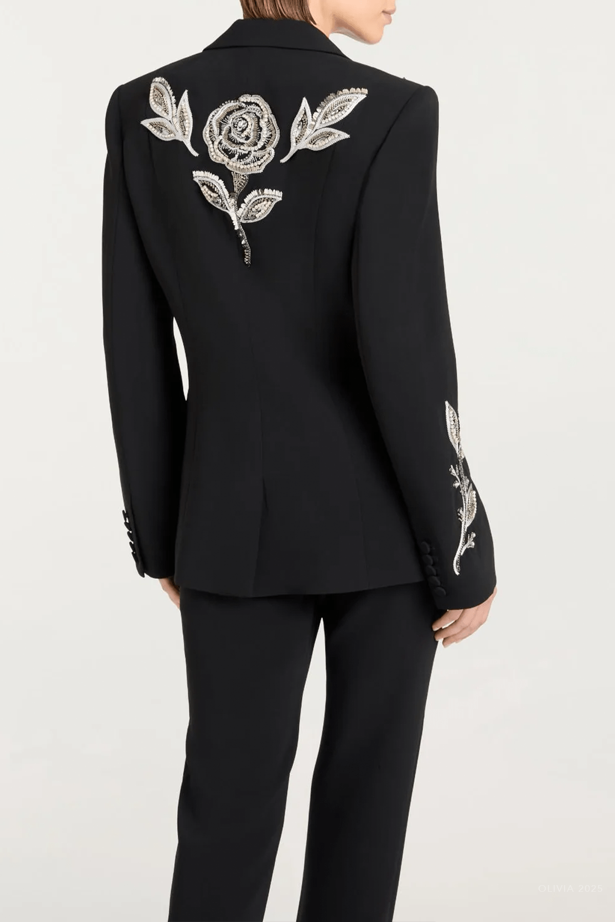 Metal Paisley Karlie Blazer in Black - shop - olivia.com
