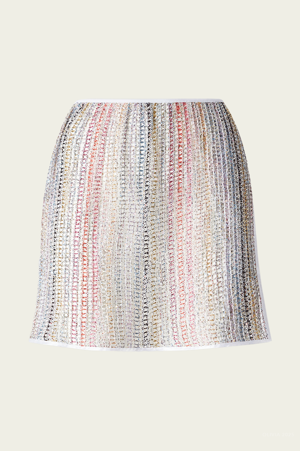 Metallic Knit Mini Skirt in Multicolor - shop - olivia.com