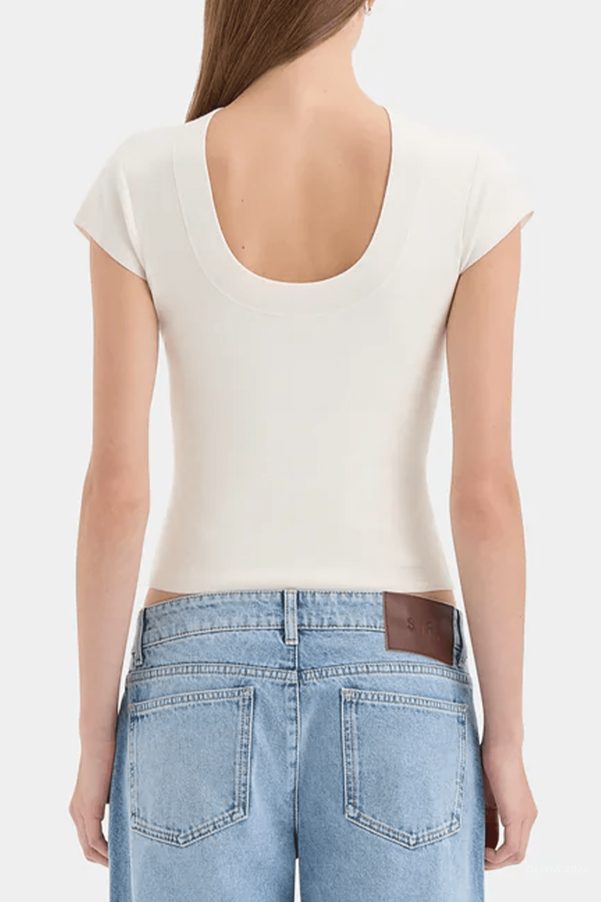 Mikkel Scoop Tank in Ivory - shop-olivia.com