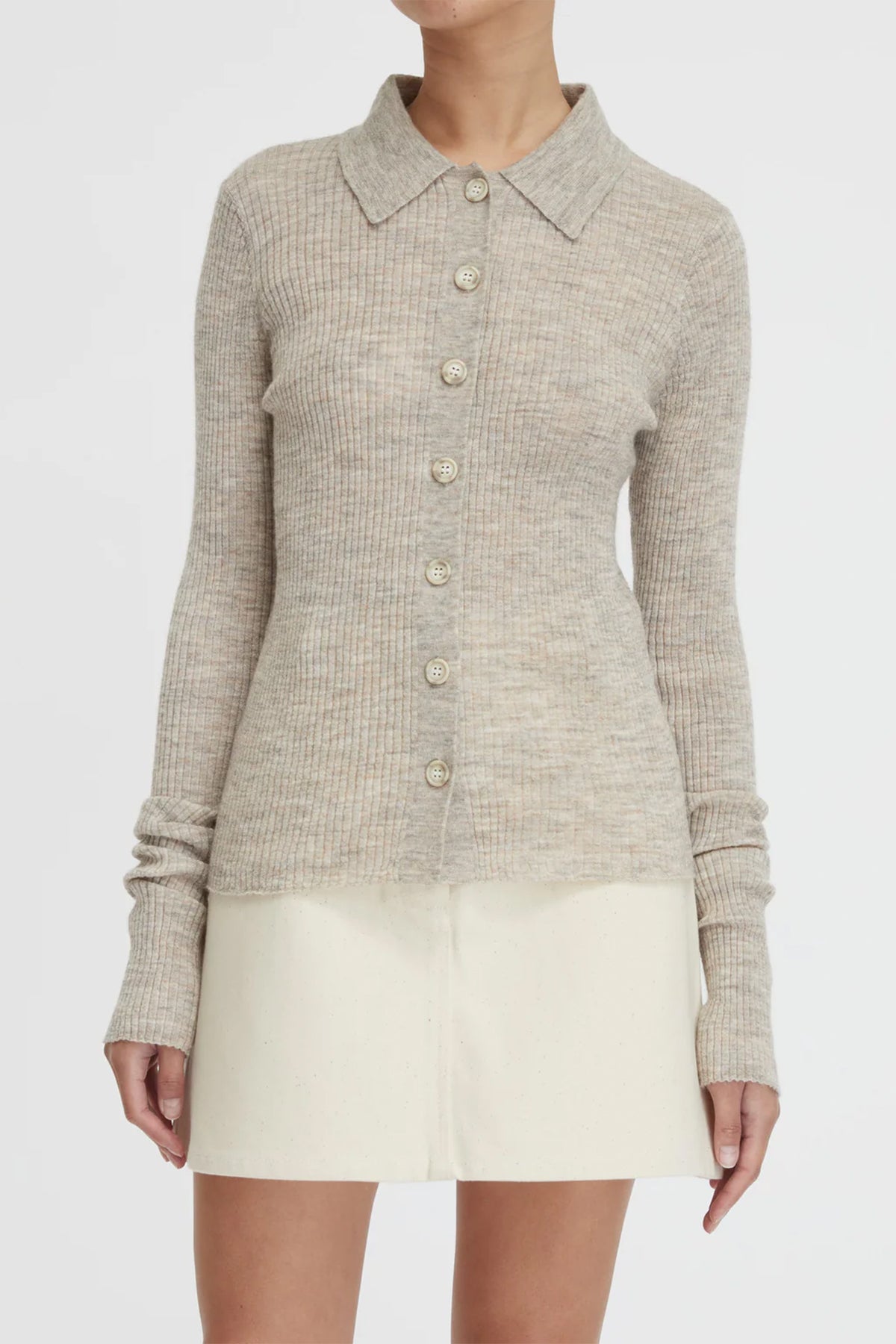 Mila Ribbed Cardigan in Hazel - shop-olivia.com