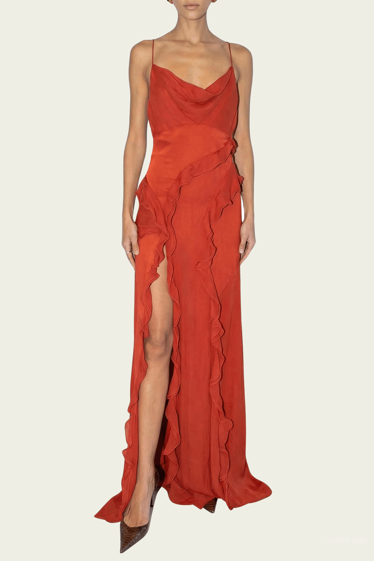 Milena Dress in Burnt Orange - shop-olivia.com
