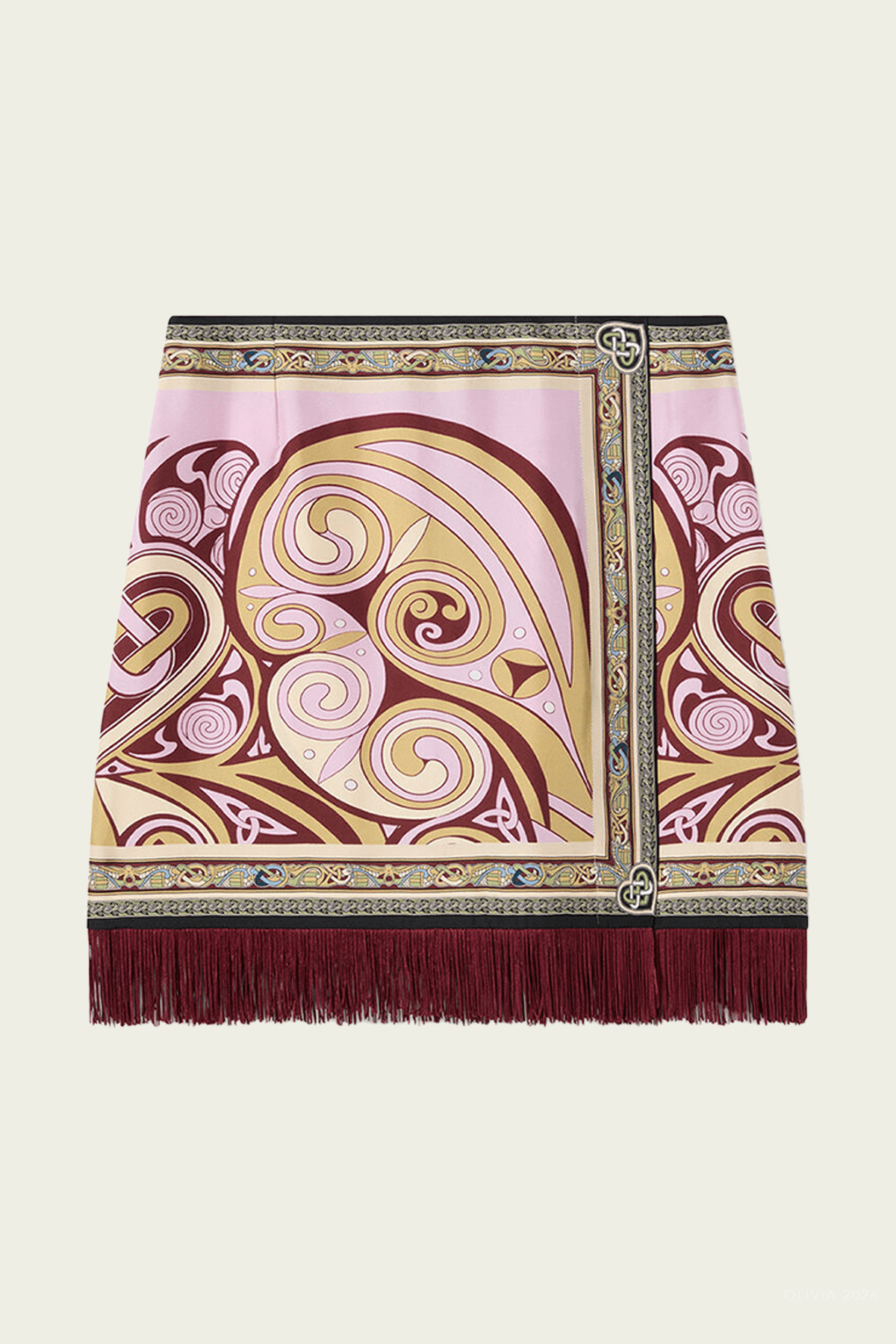 Mini Foulard Skirt in Kells Placee Pink - shop-olivia.com