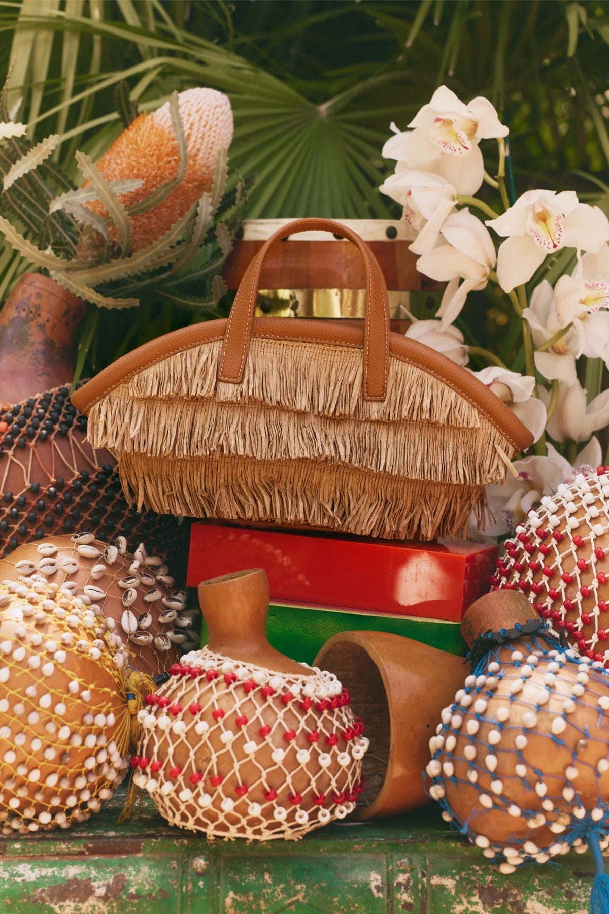 Mini Fringe Mercado Tote in Natural - shop - olivia.com