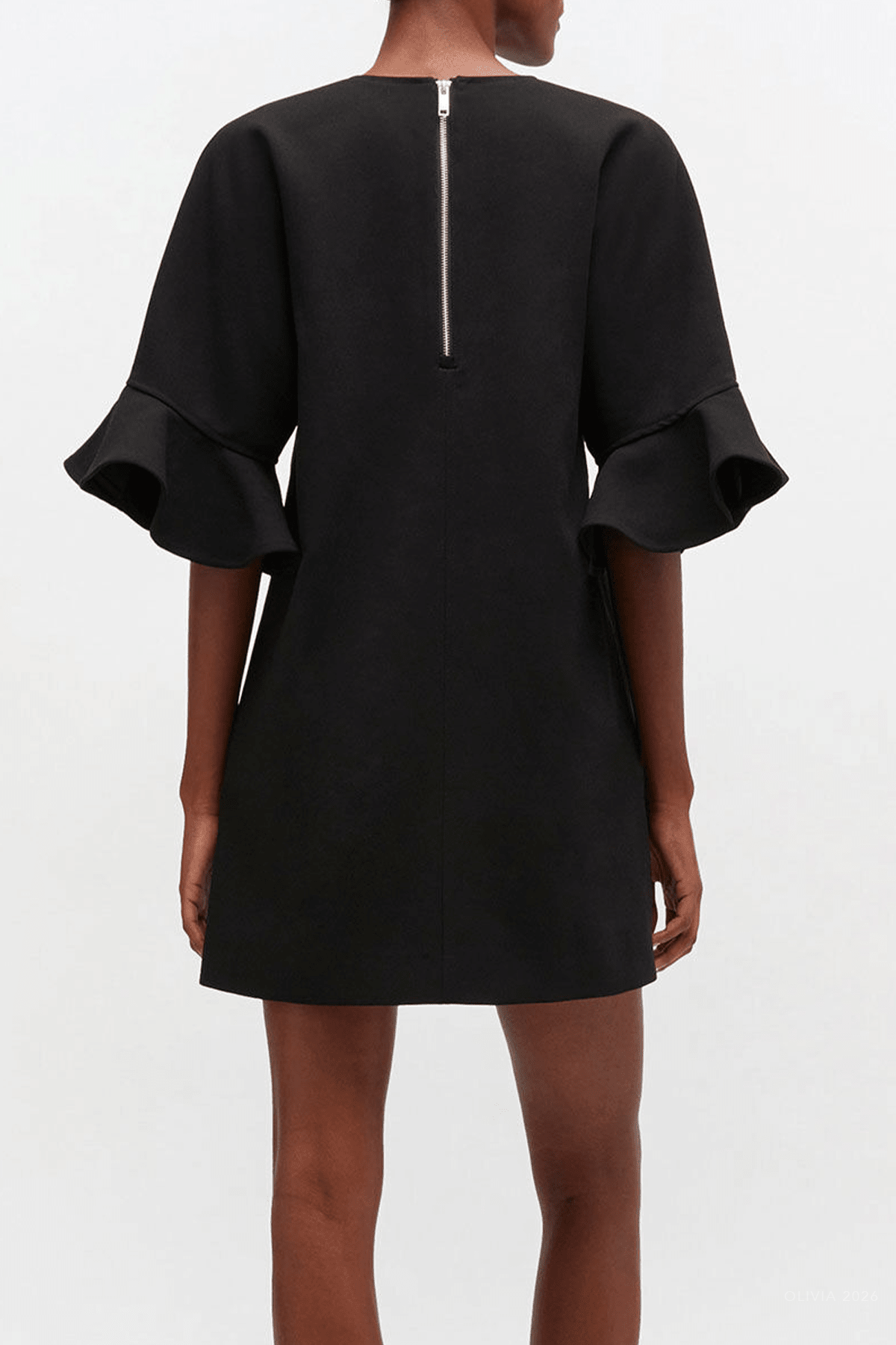 Mini Ruffle Dress in Black - shop - olivia.com