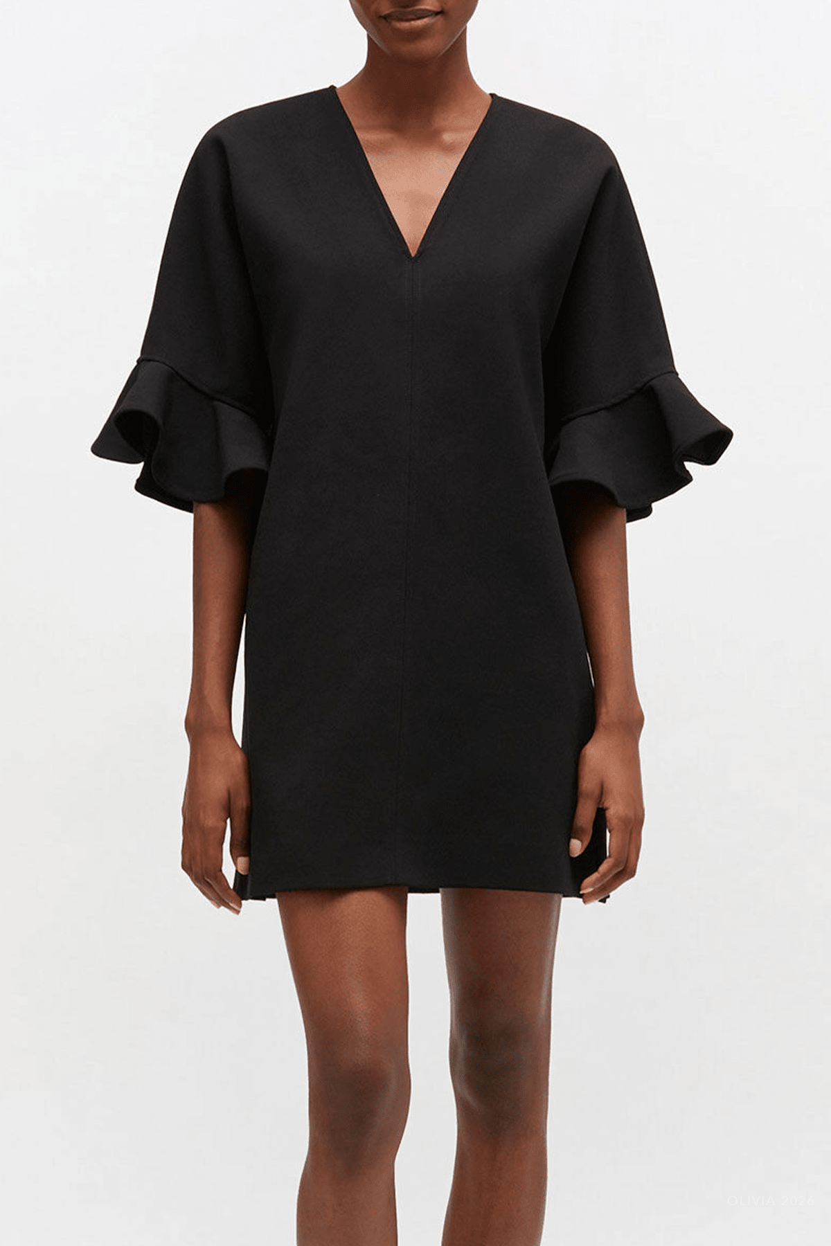 Mini Ruffle Dress in Black - shop - olivia.com