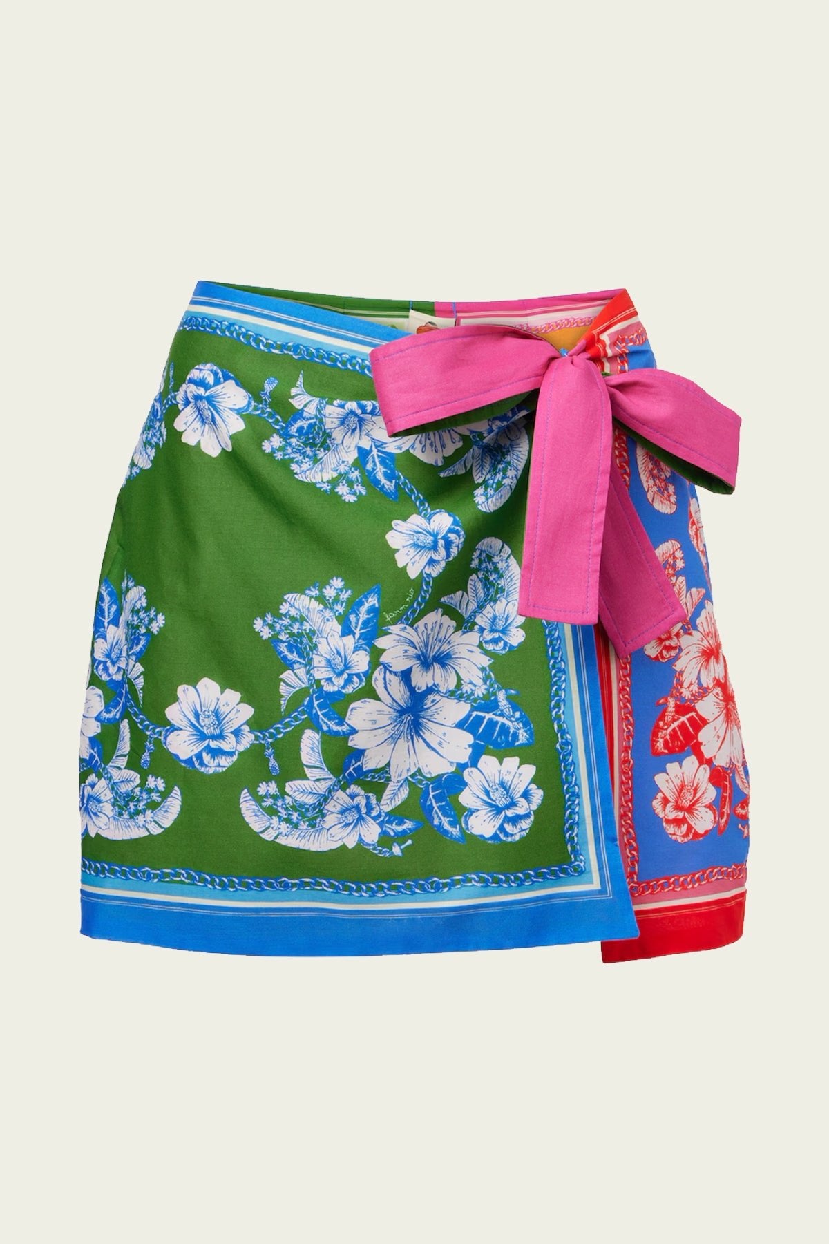 Mixed Scarves Floral Elegance Mini Skirt - shop - olivia.com