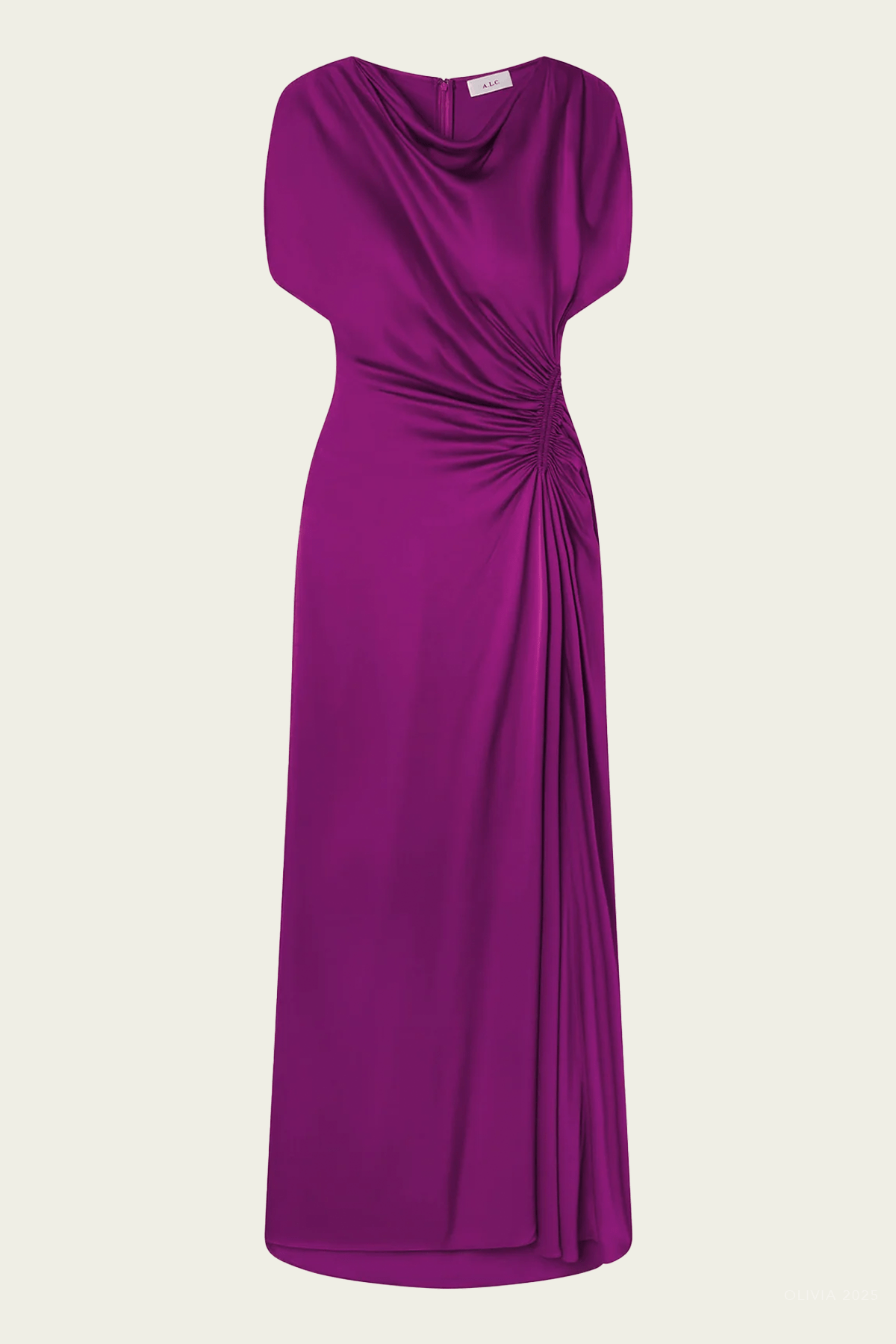 Nadia Satin Gown in Jewel - shop - olivia.com