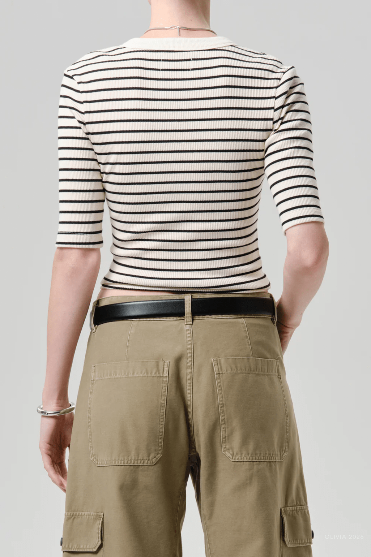 Nali Short - Sleeve Henley in Quartz Stripe - shop - olivia.com
