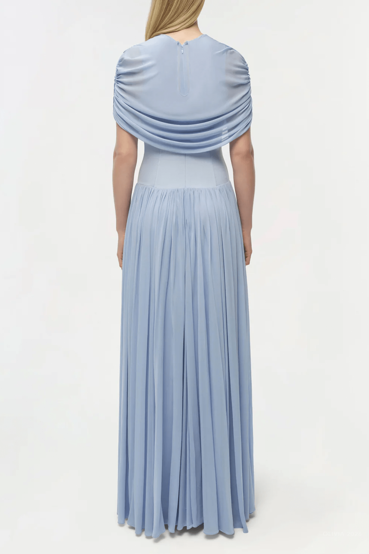 Nancie Cape Maxi Dress in Tidepool - shop - olivia.com