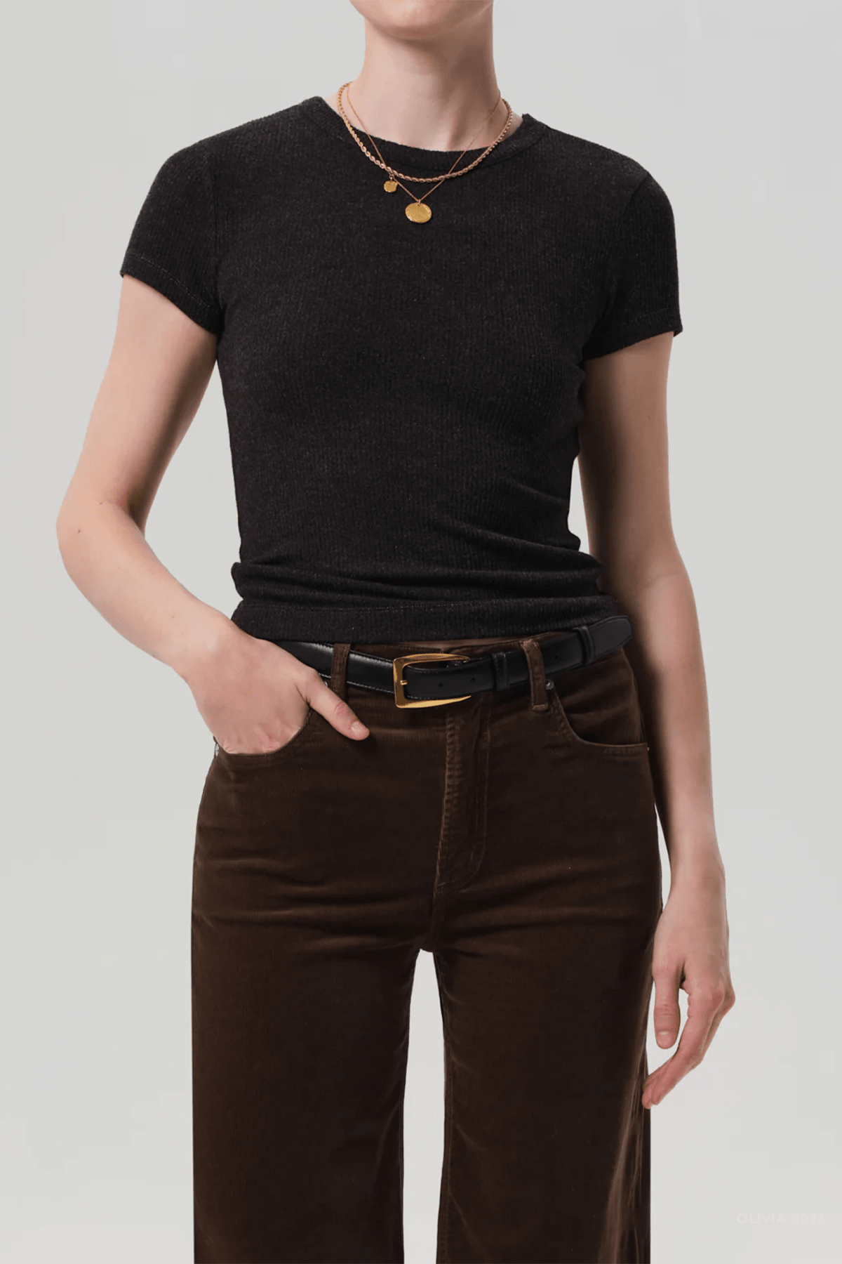 Nello Tee in Heather Brown - shop-olivia.com