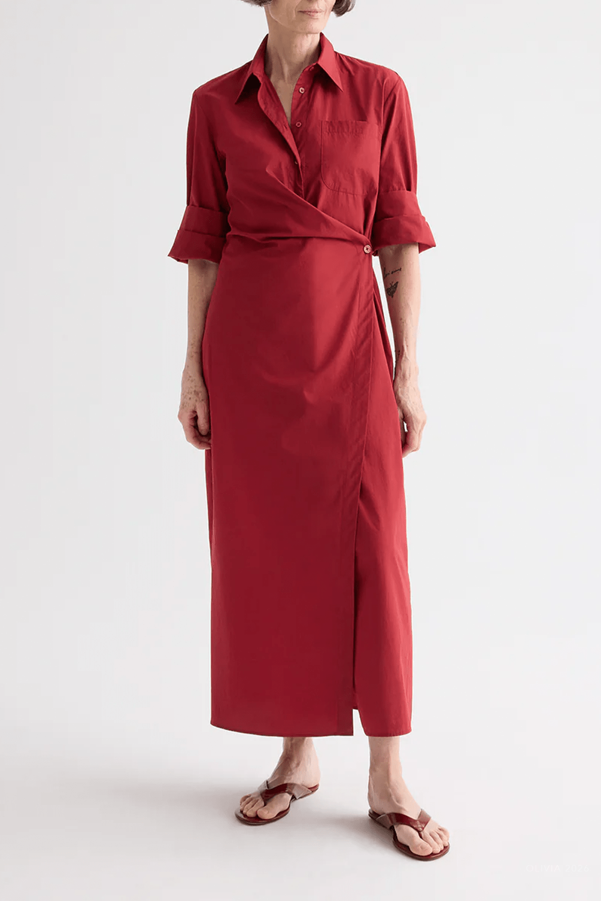 New Earl Dress in Karanda Red - shop-olivia.com