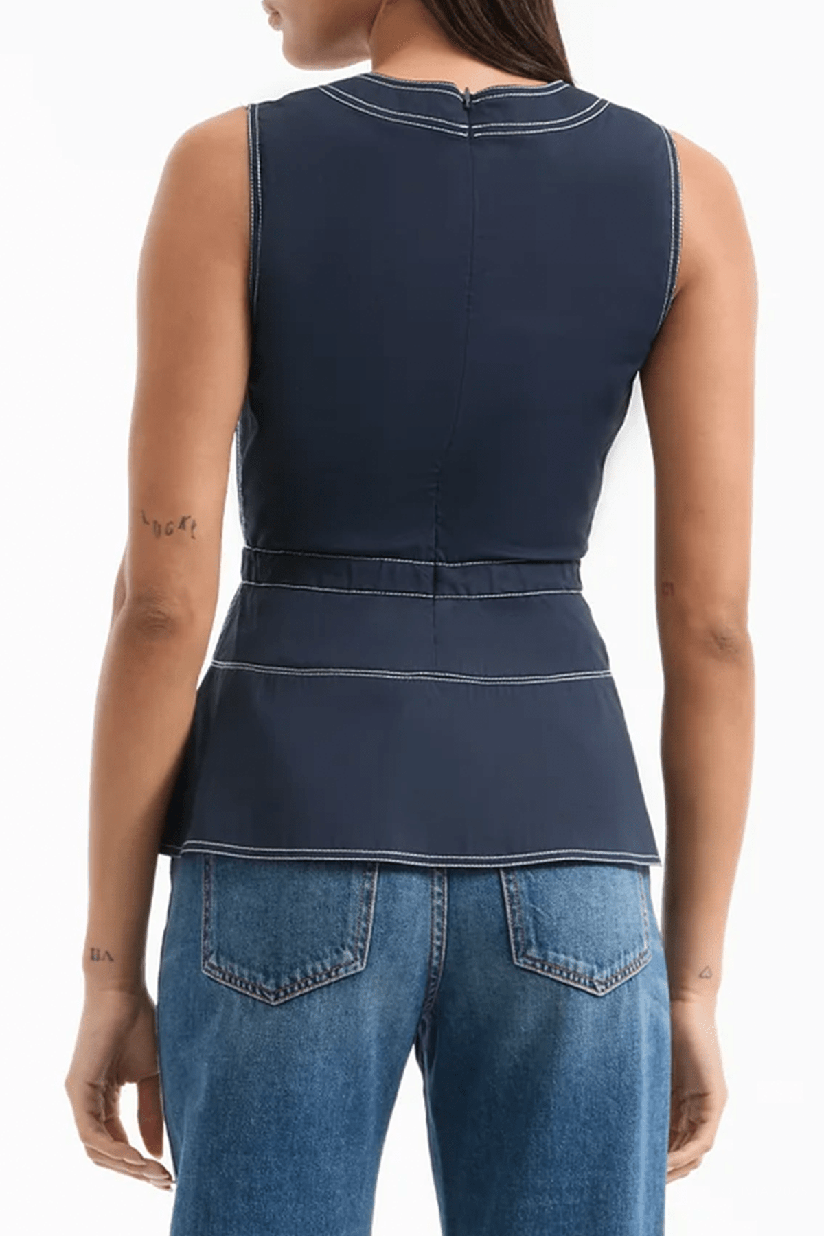Nickleby Belted Top in Navy - shop - olivia.com