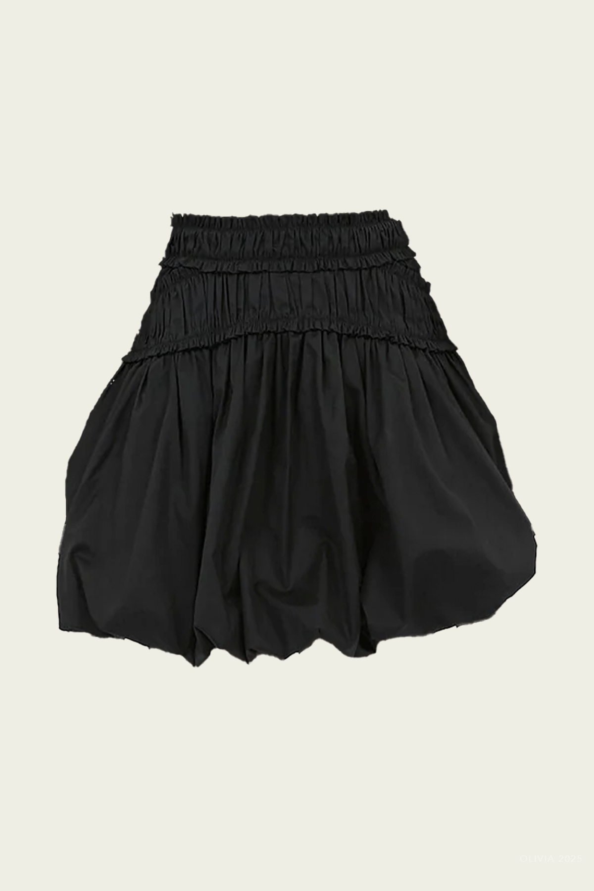Nicolette Bubble Hem Mini Skirt in Noir - shop - olivia.com