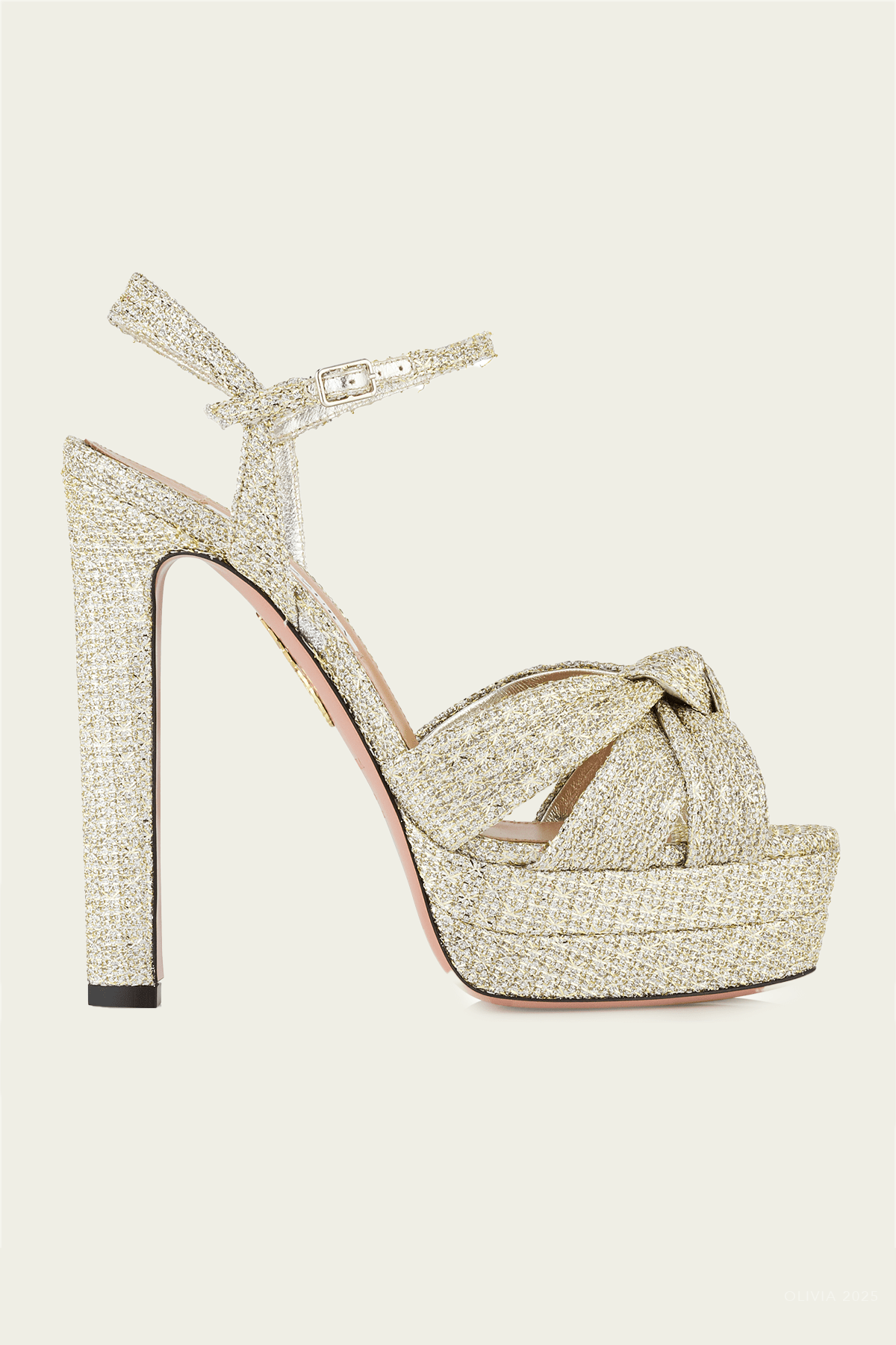 Nina Sandal Plateau 130 in Silver - shop - olivia.com