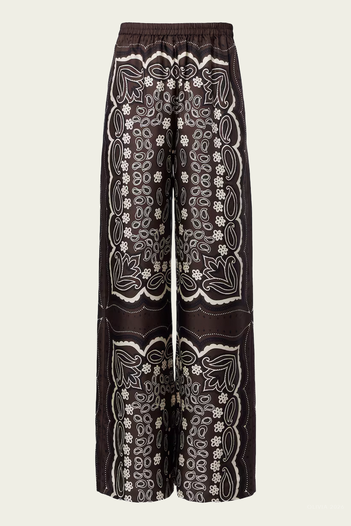 Morgan Pant in Brown Ivory Bandana Print