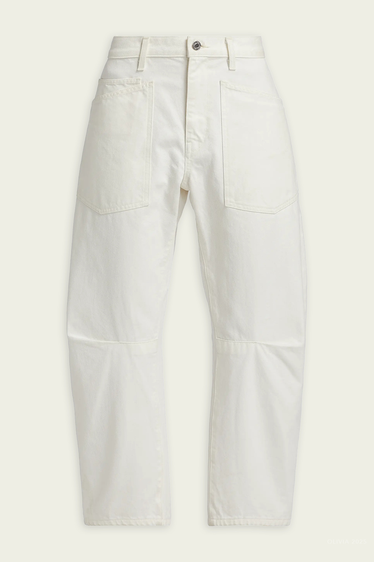 Shon Barrel Jeans in Cream