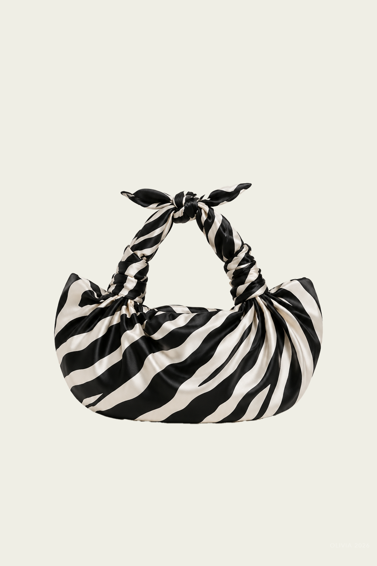 NLA Silk Knot Bag in Zebra Print