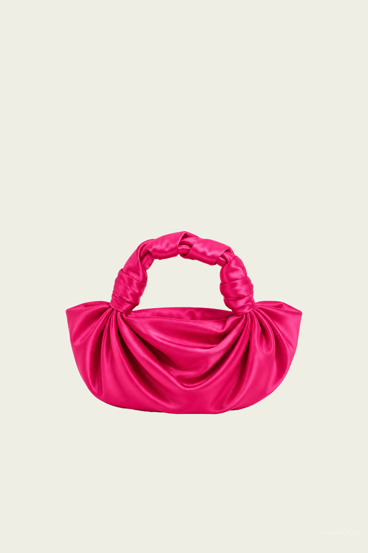 NLA Silk Knot Bag in Fuschia