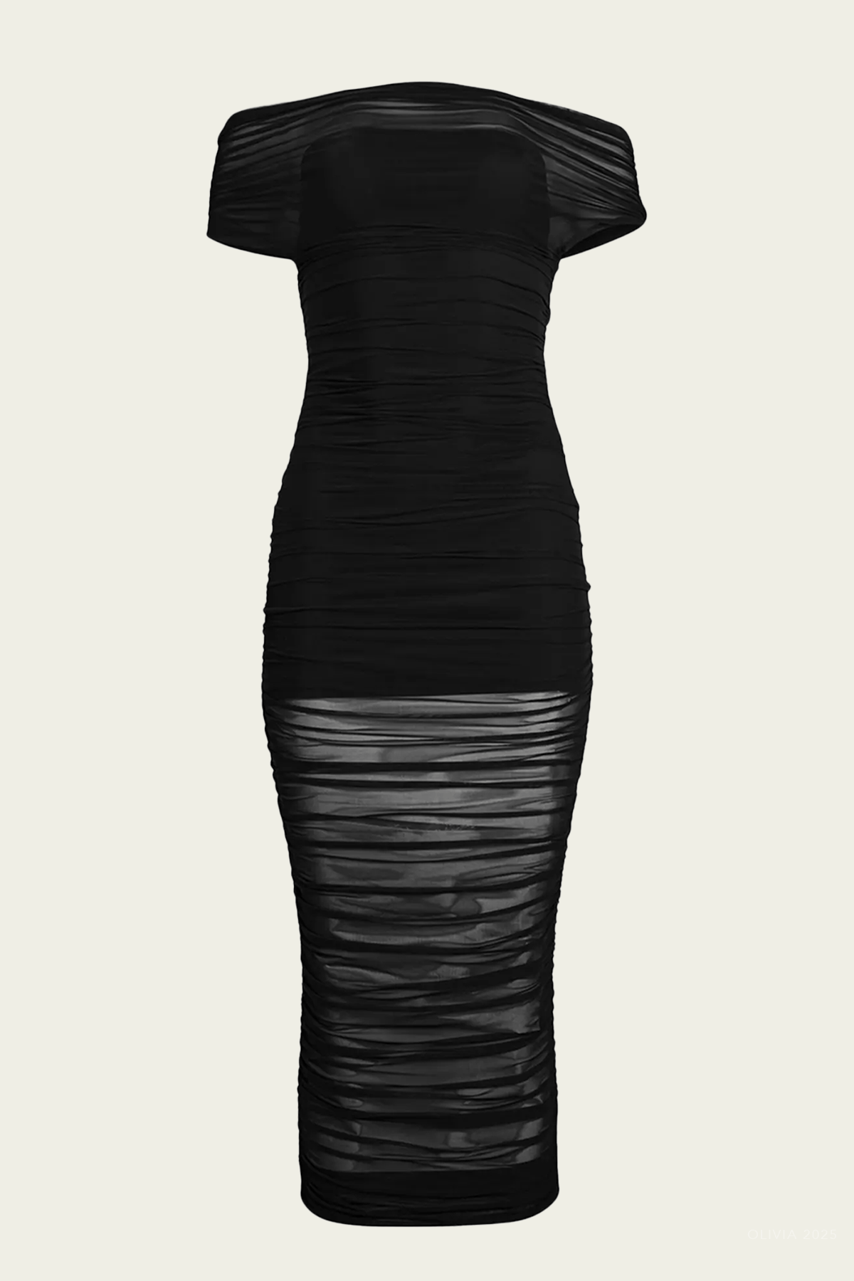black mesh dress midi Noel Mesh Midi Dress in Black