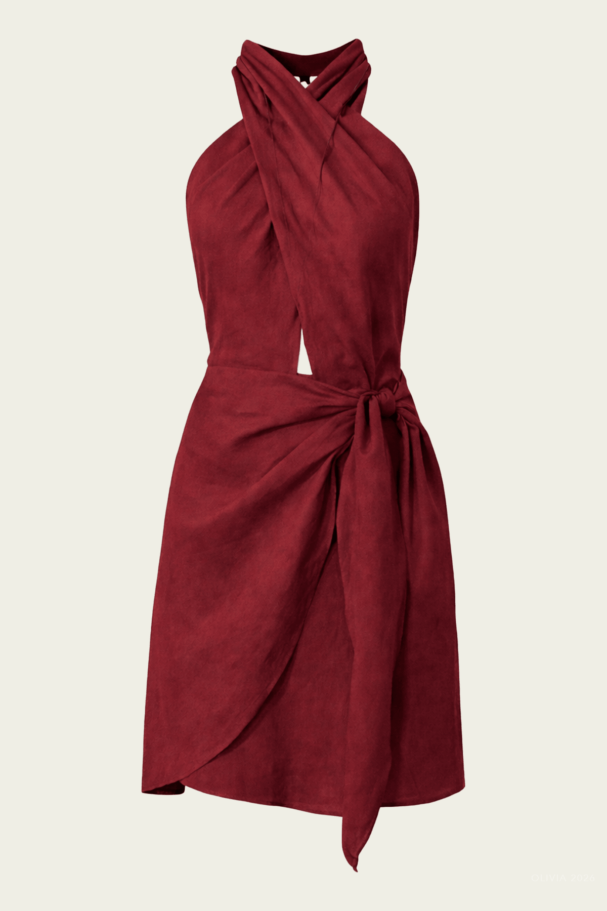 Nogal Mini Dress in Cabernet - shop - olivia.com