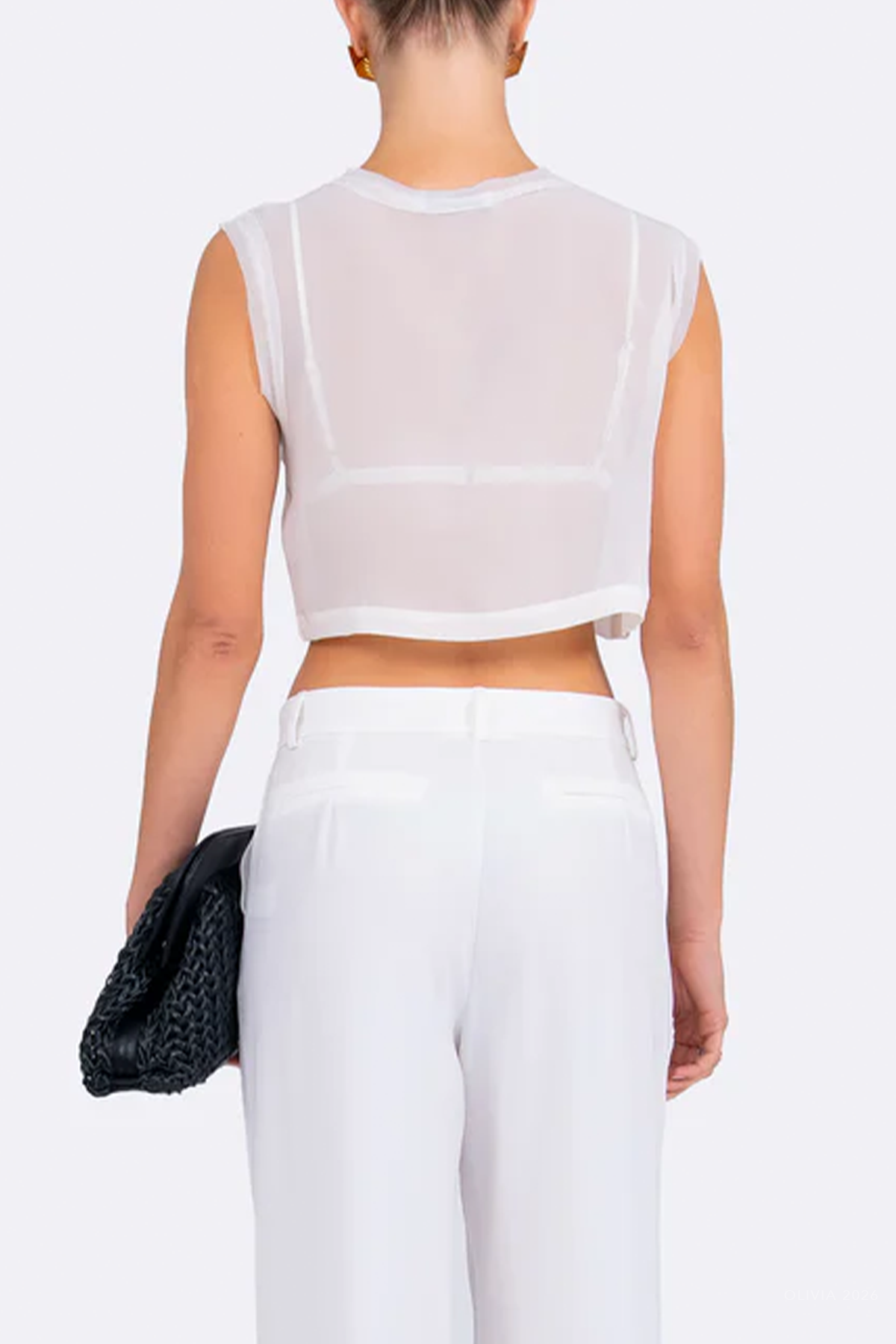 Kara Crop Top in Ivory