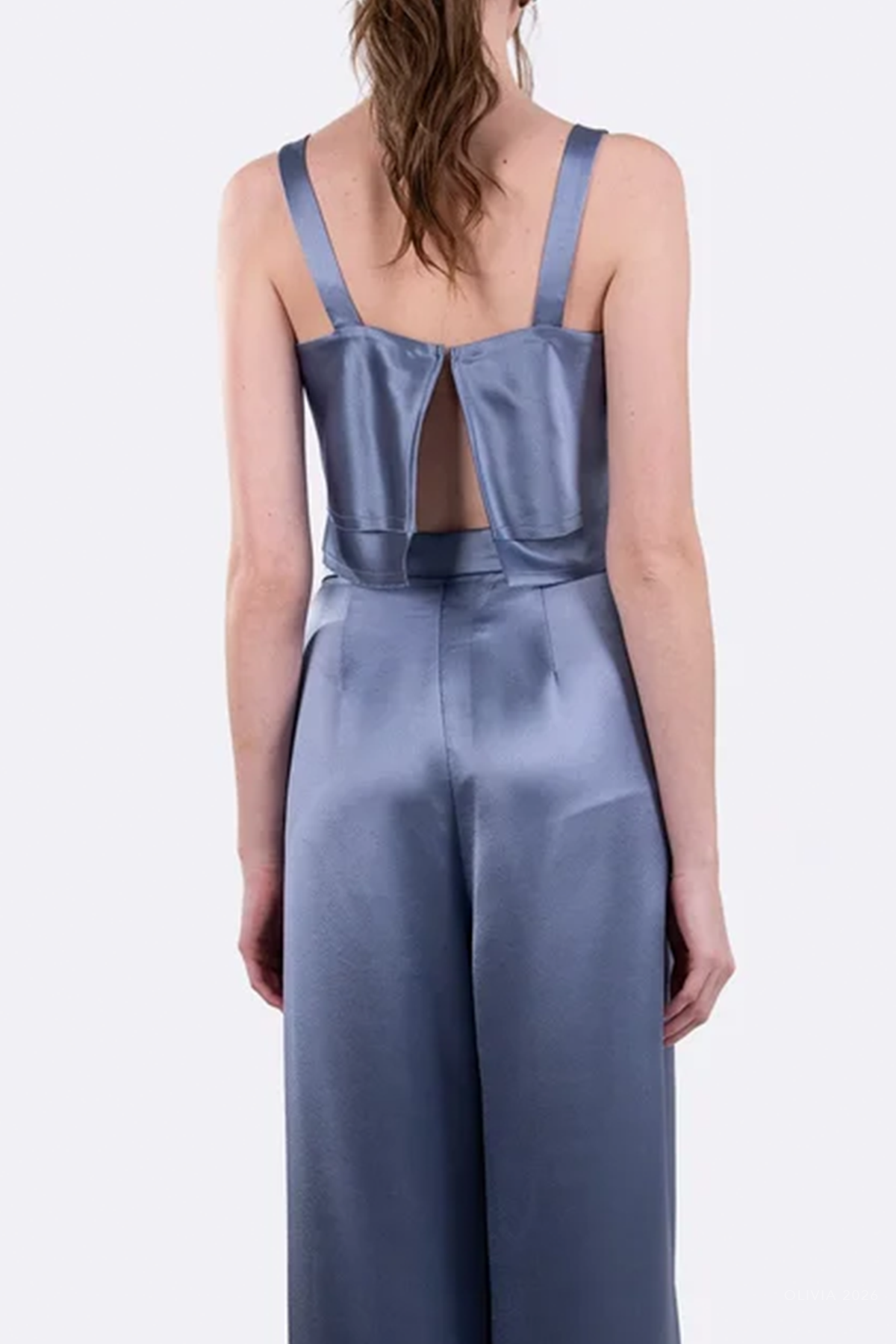 Astrid Crop Top in Steel Blue