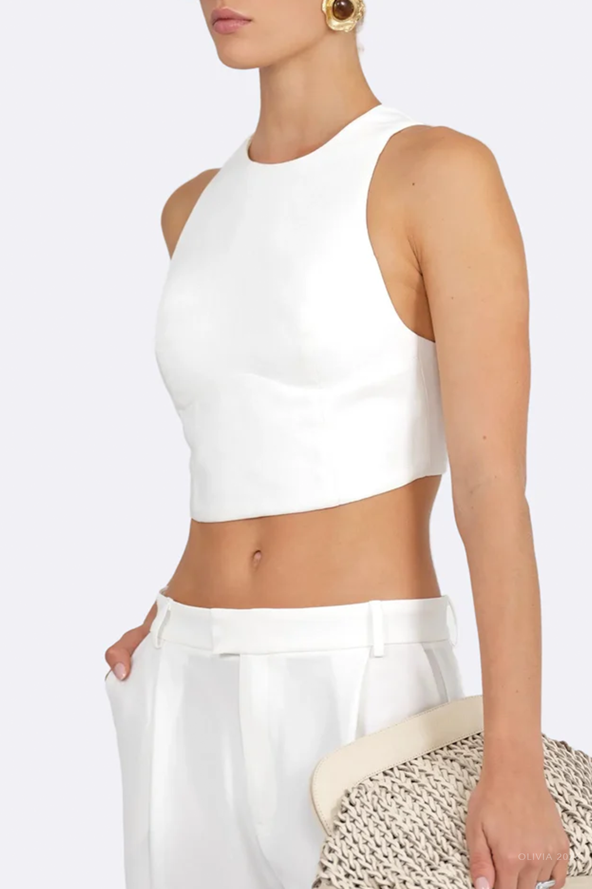 Tessa Crop Top in White