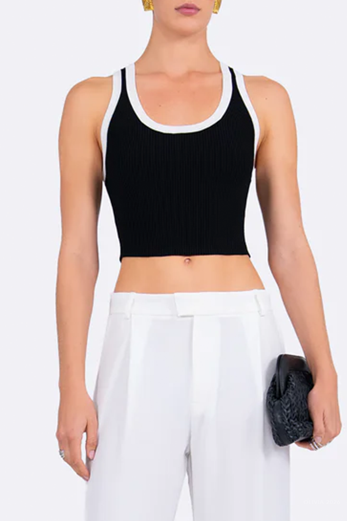 Eve Crop Top in Black White