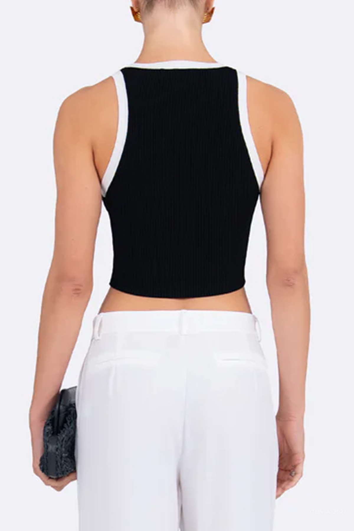Eve Crop Top in Black White