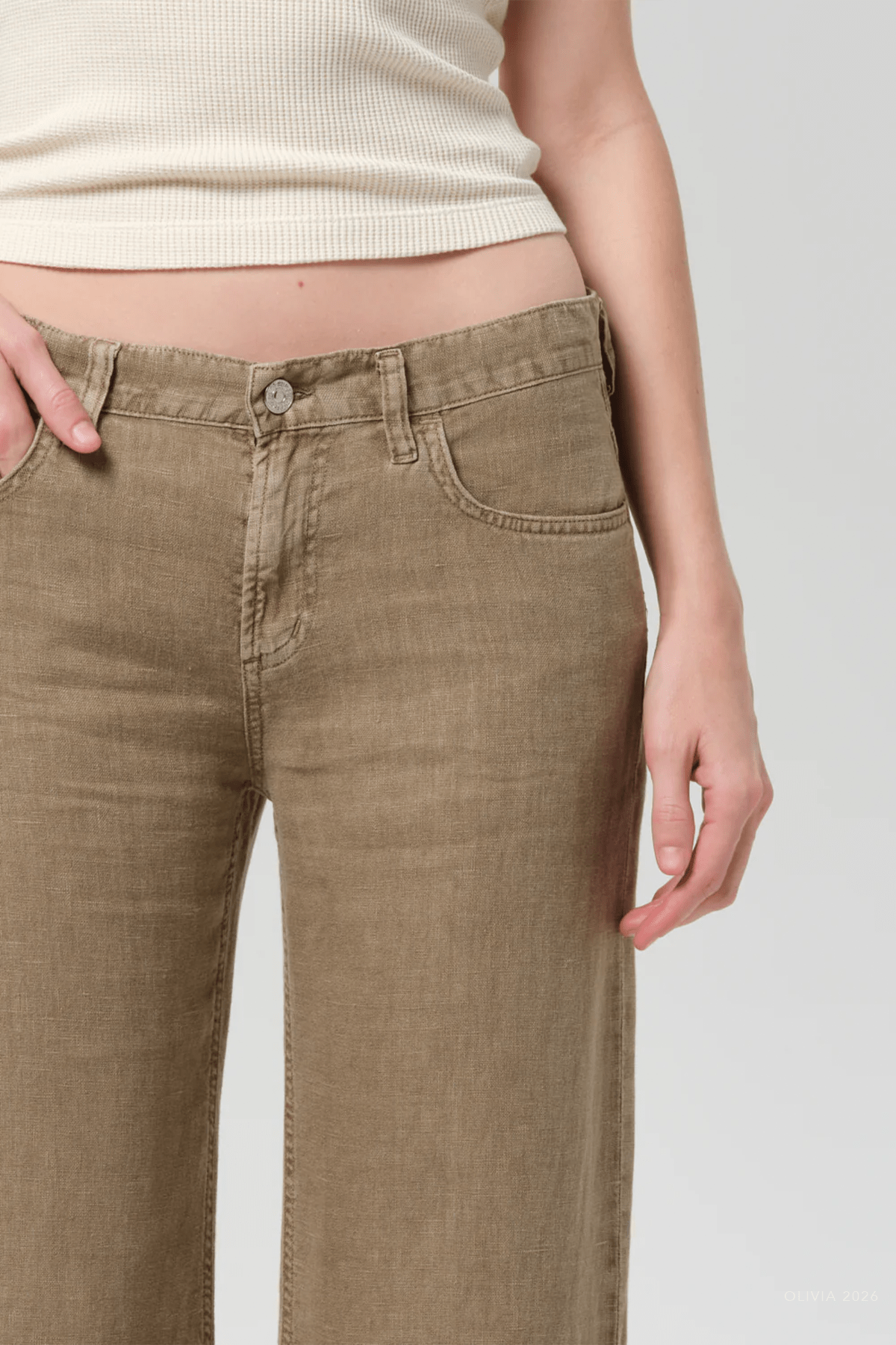 Nora Linen Trouser Leg in Reservoir - shop - olivia.com