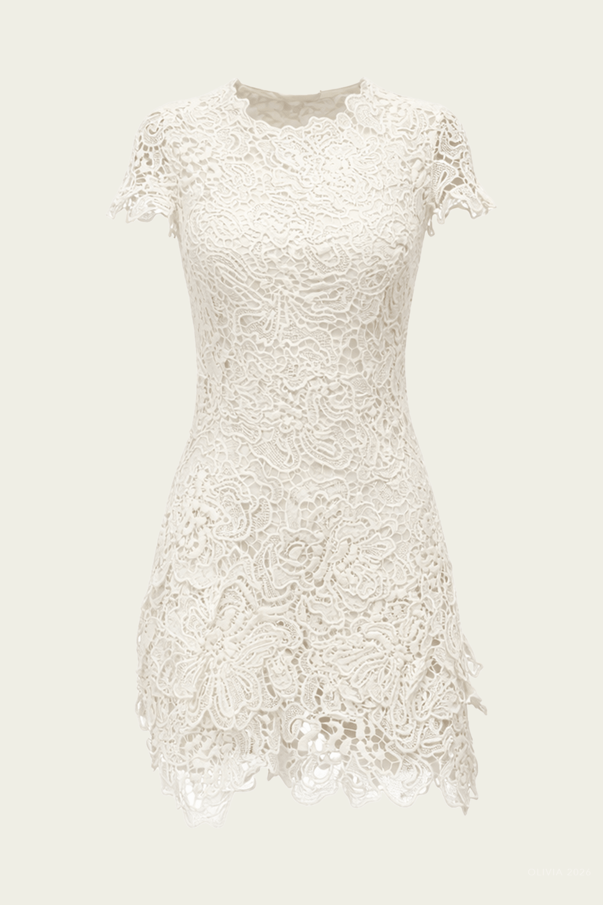 chinese dress ladies Novelle Lace Mini Dress in White