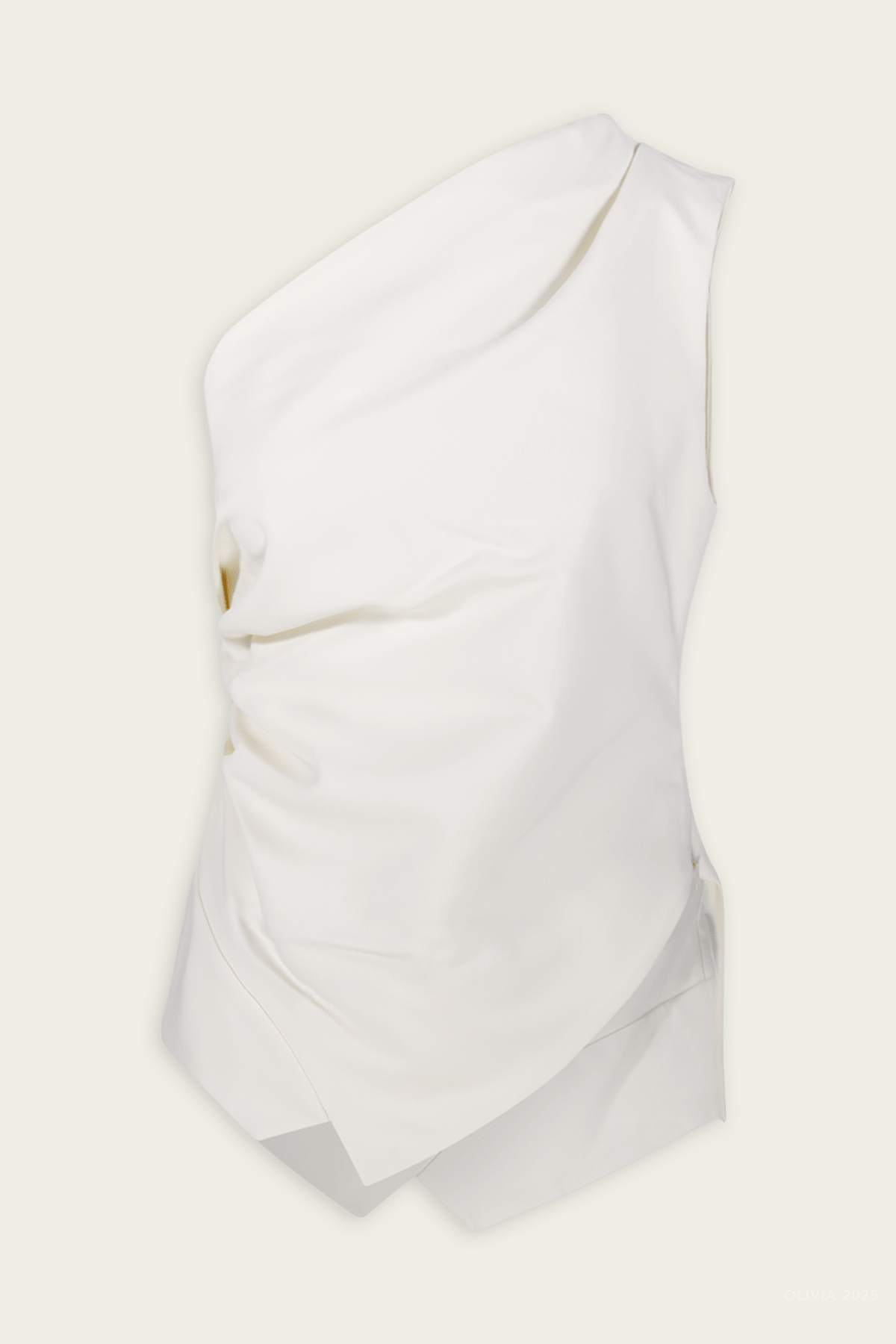 Off - Shoulder Lapel Top in Off - White - shop - olivia.com