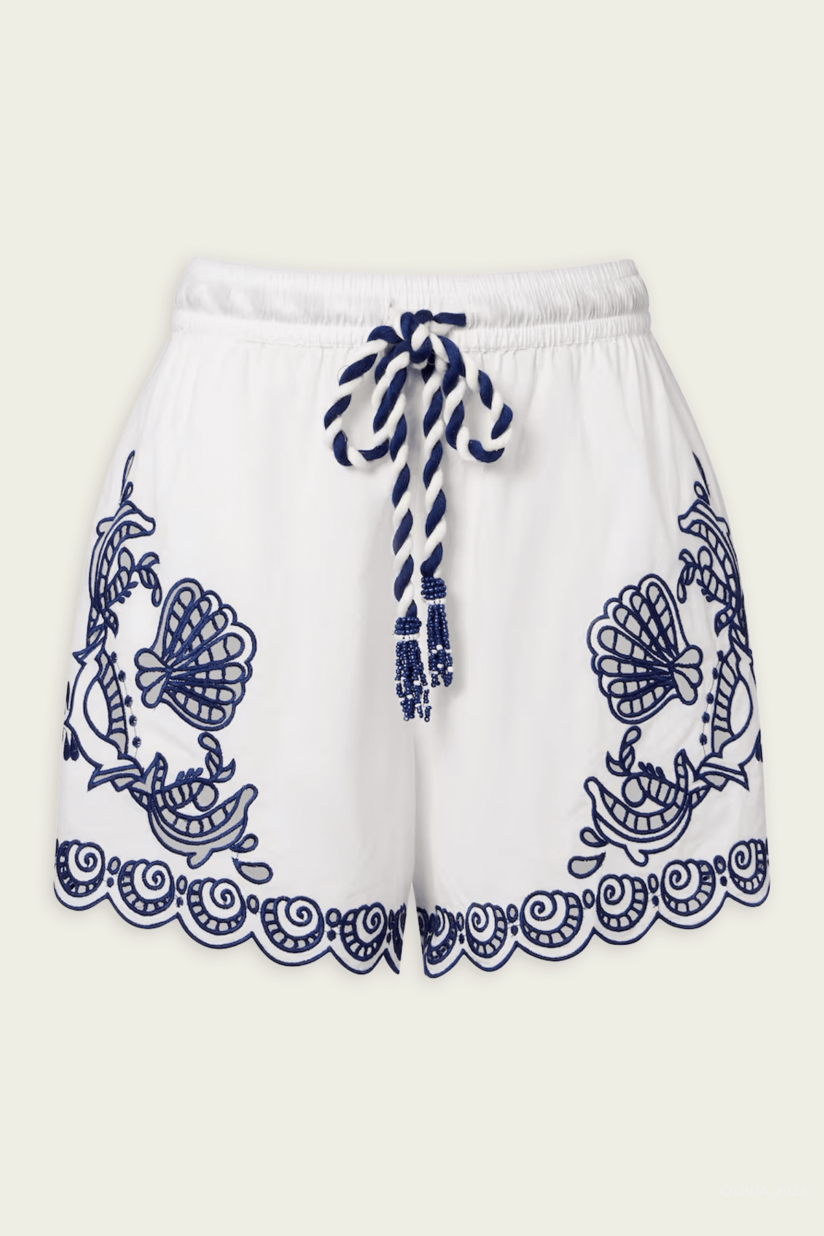 Off - White Garden Tiles Tassels Richelieu Shorts - shop - olivia.com