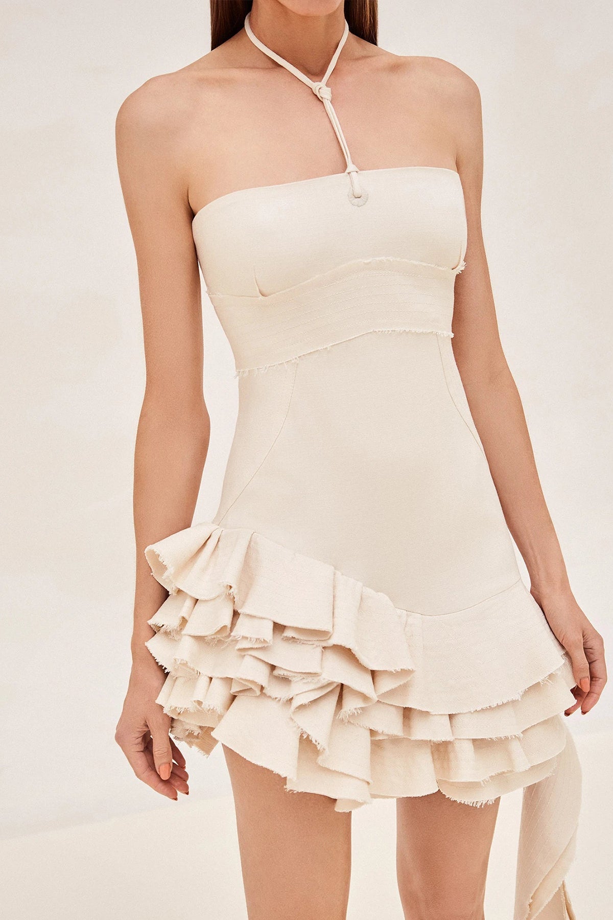 Okara Mini Dress in Ivory - shop-olivia.com