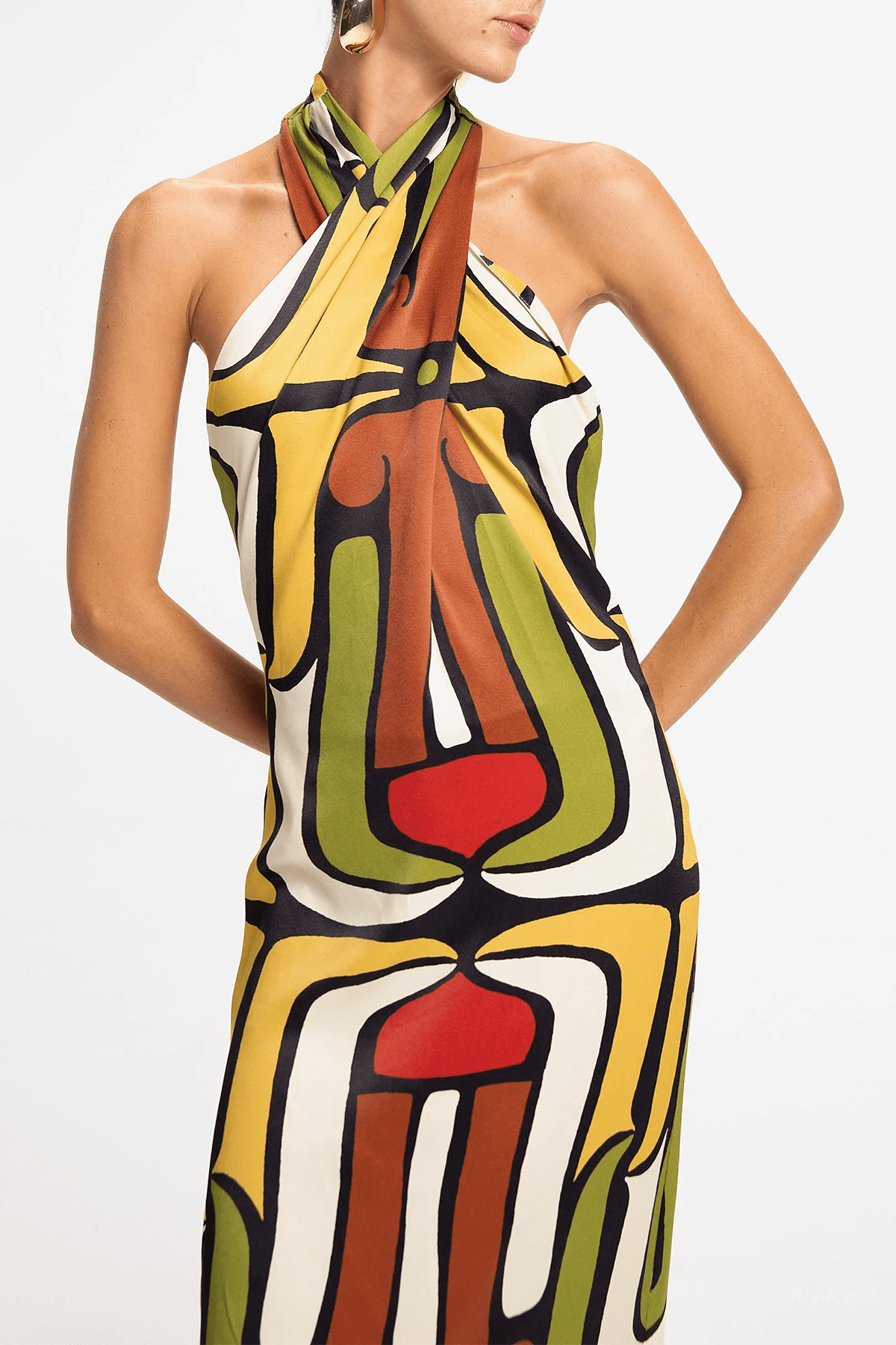 Oliviera Dress in Baroco Multi - shop - olivia.com