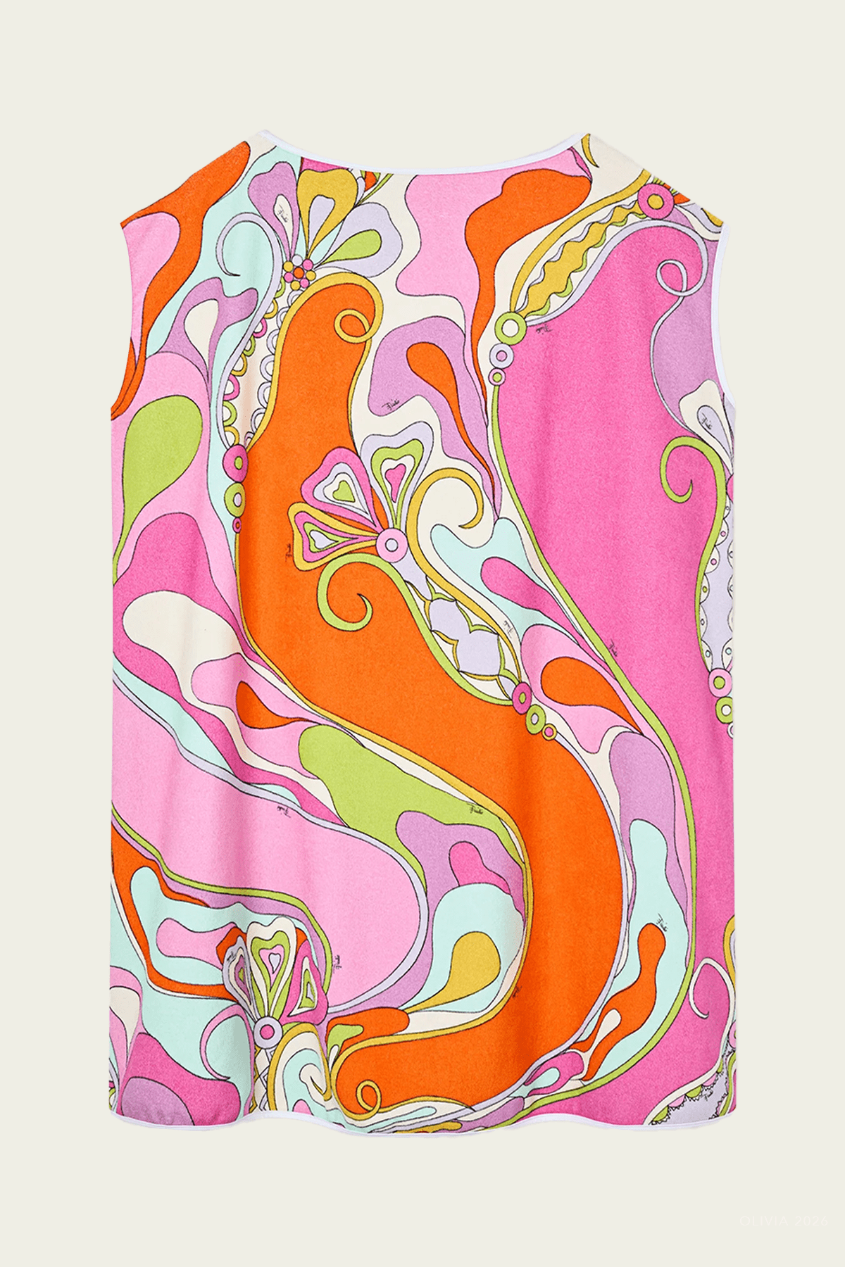 Orchidee Macro-Print Terrycloth Mini Dress in Multicolor