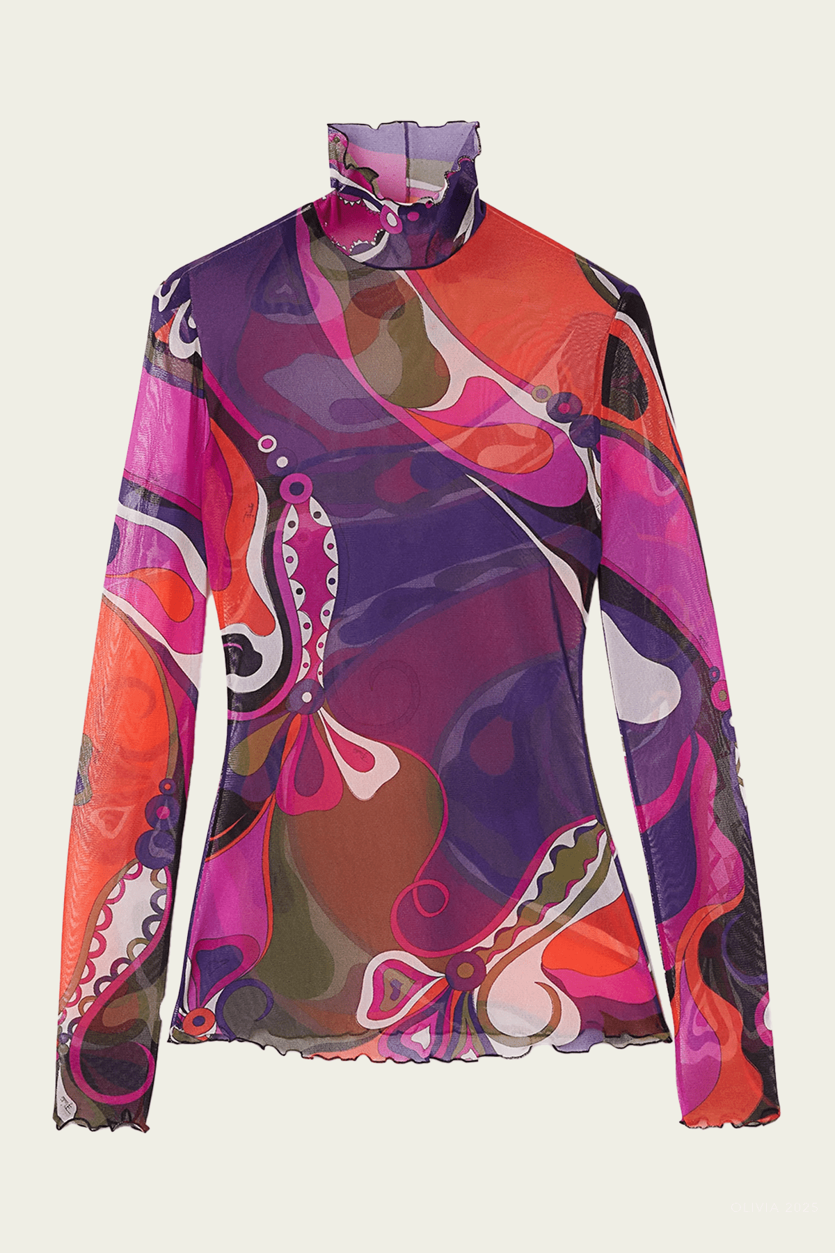 Orchidee - Print Tulle Top in Multicolor - shop - olivia.com