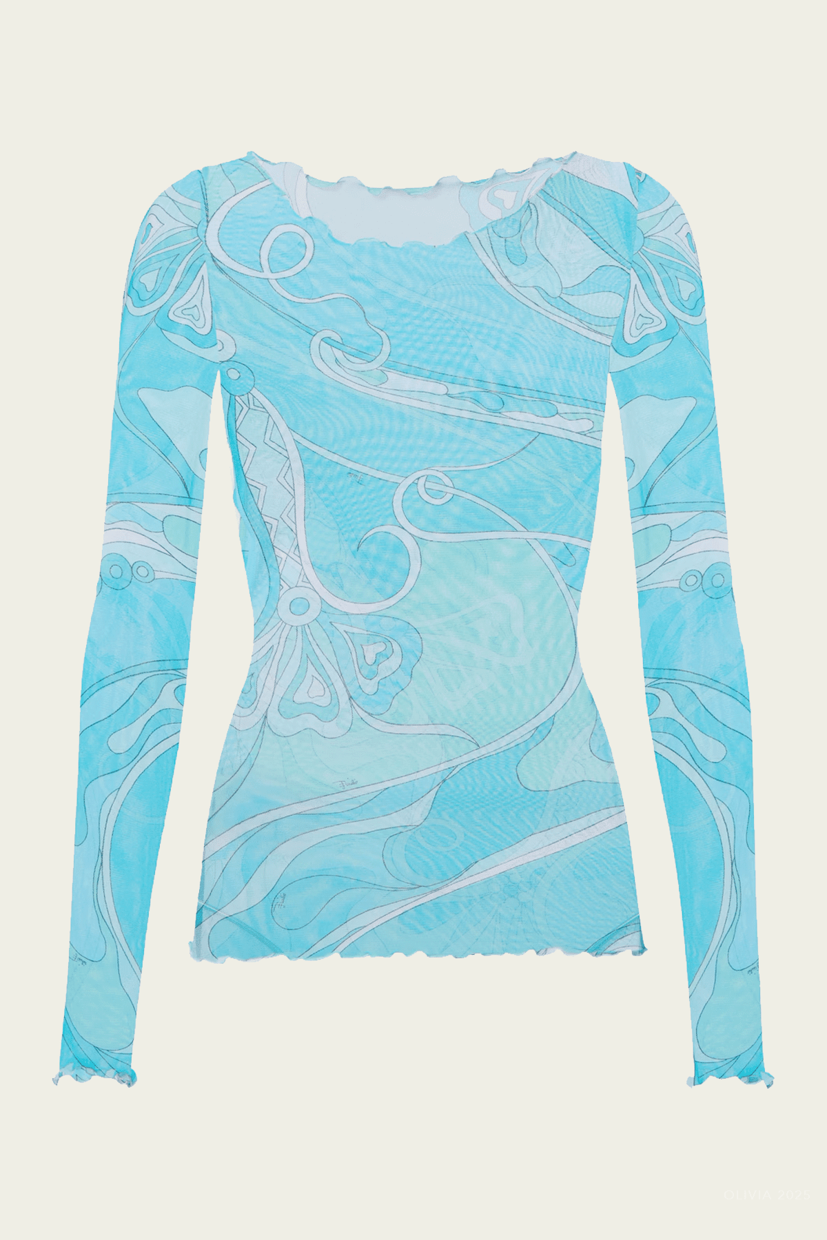 Orchidee - Print Tulle Top in Turquoise - shop - olivia.com