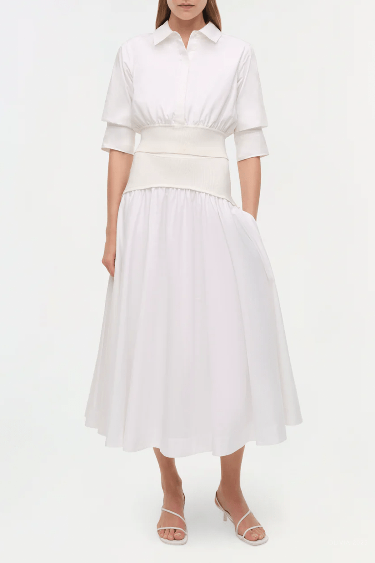 Ovie Knit Cotton Midi Skirt in White - shop - olivia.com