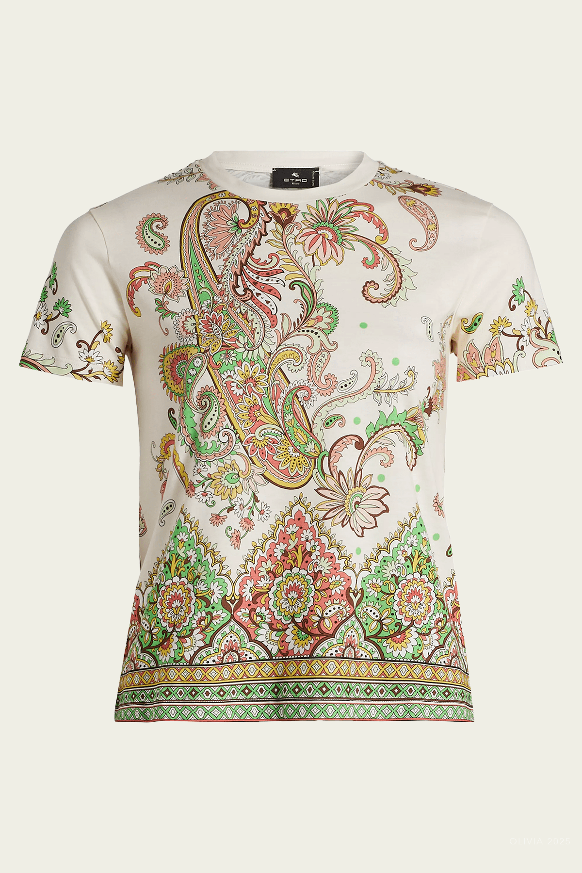 Paisley Bordura Cotton T-Shirt in Multicolor - shop - olivia.com