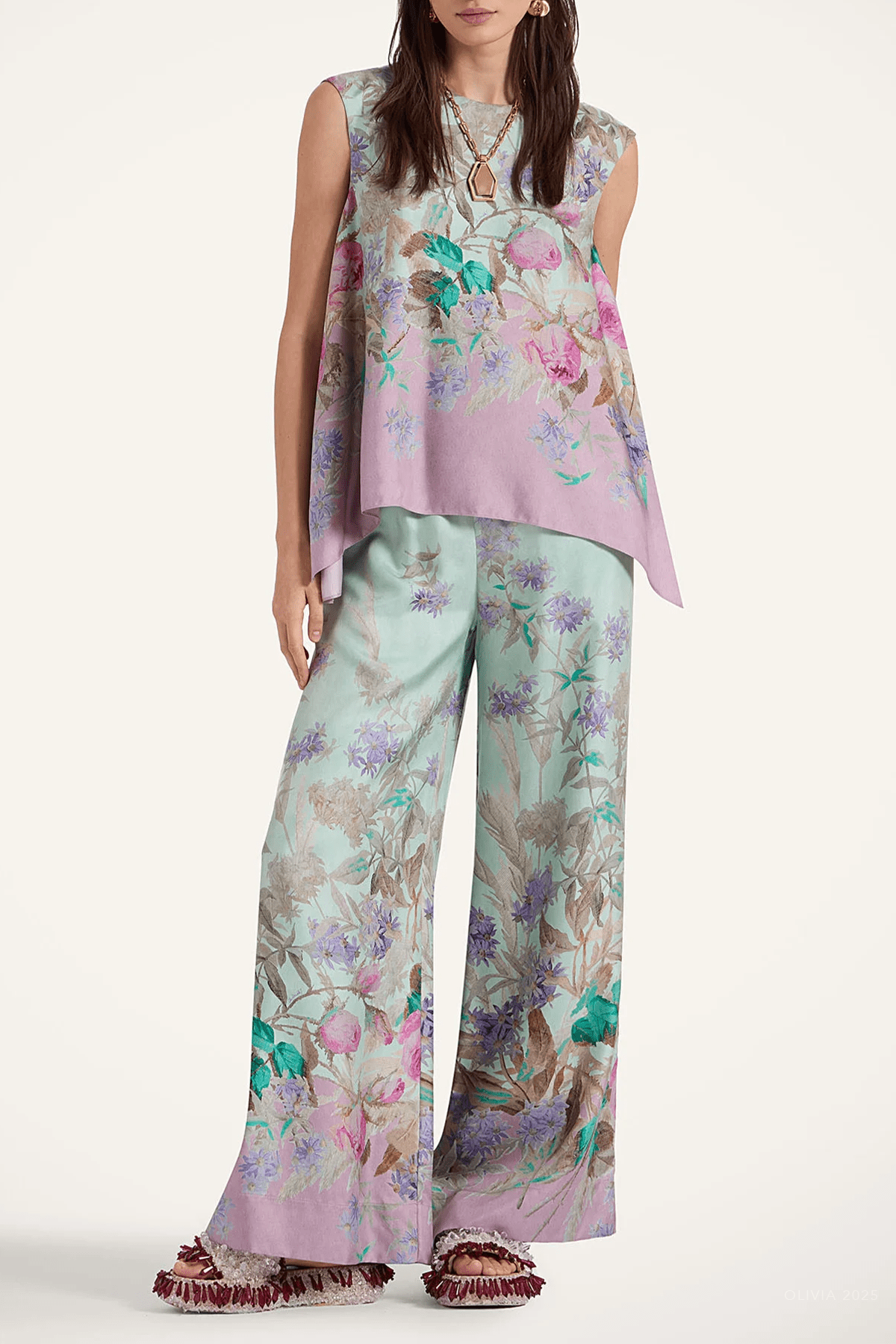 Palazzo Pants in Heath Placee - shop - olivia.com