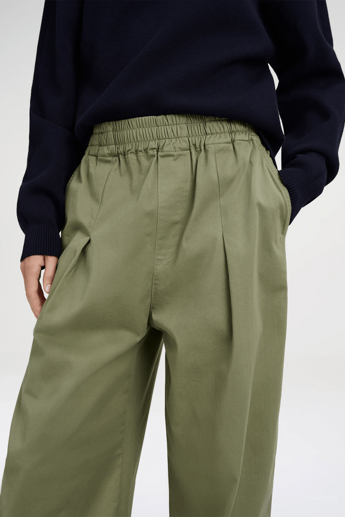 Palmer Cotton Twill Pant in Eucalyptus - shop-olivia.com
