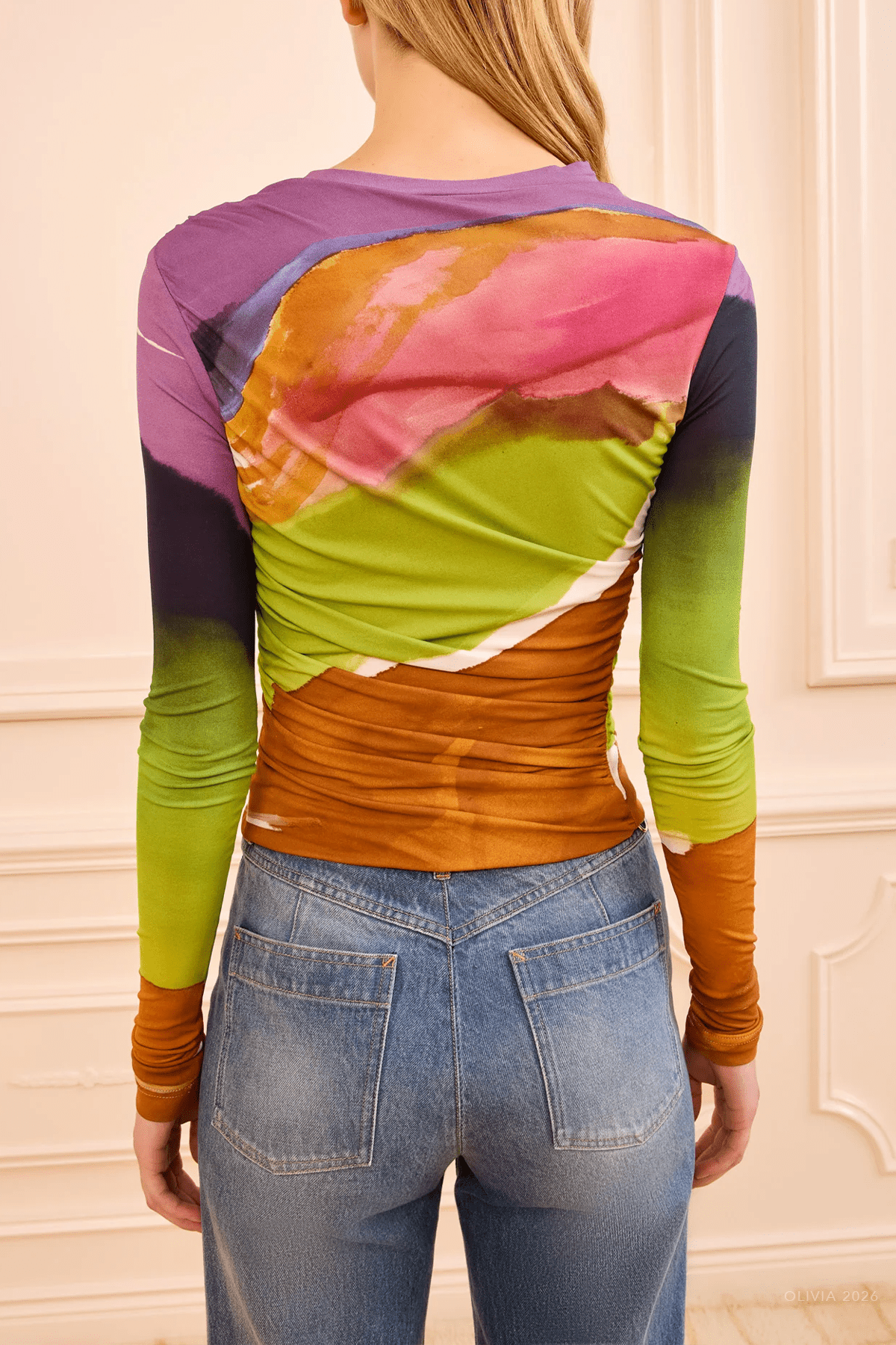 Paradis Ruched Jersey Top in Nature Abhors A Vacuum - shop - olivia.com