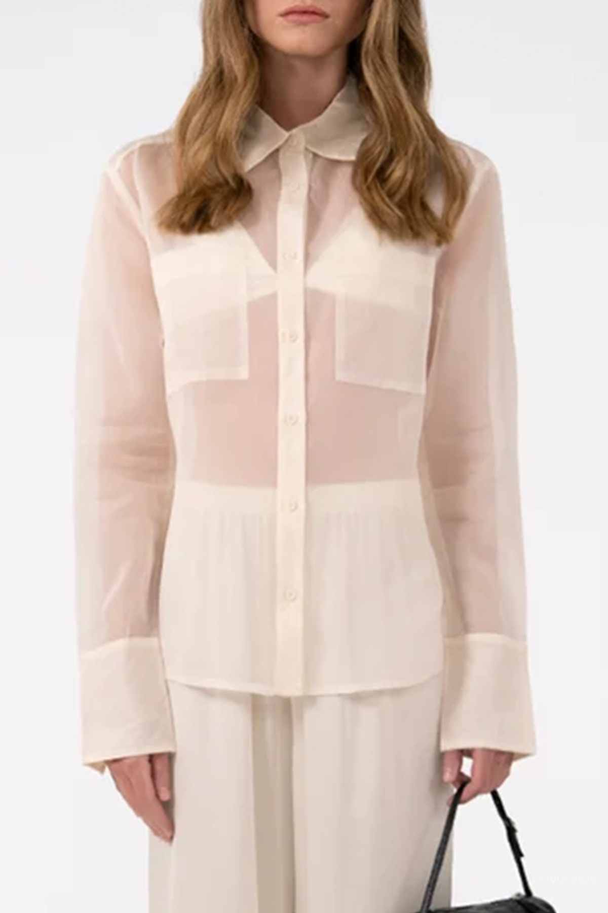 Haze Sheer Blouse in Ivory