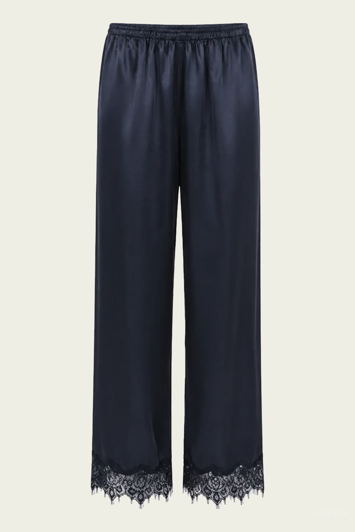 Midnight Satin Pants in Navy